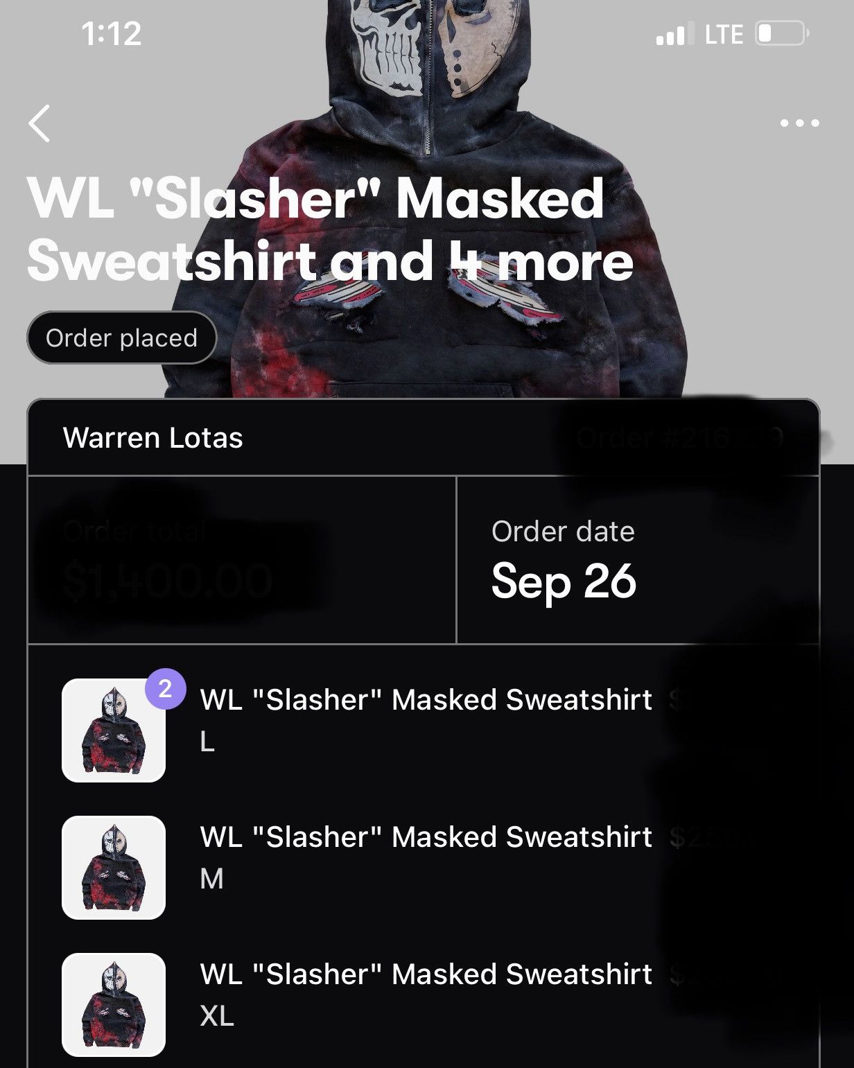 Warren Lotas Warren Lotas “Slasher” Masked Sweatshirt Hoodie Size US L / EU 52-54 / 3 - 4 Thumbnail