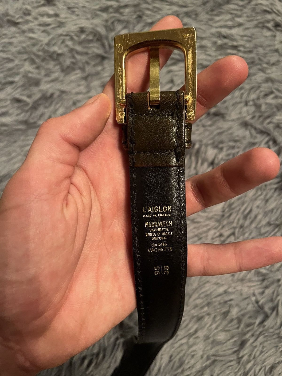 Cowboy Equipment × Vintage L’aiglon France 00s vintage leather belt 109cm Size 34 - 2 Thumbnail