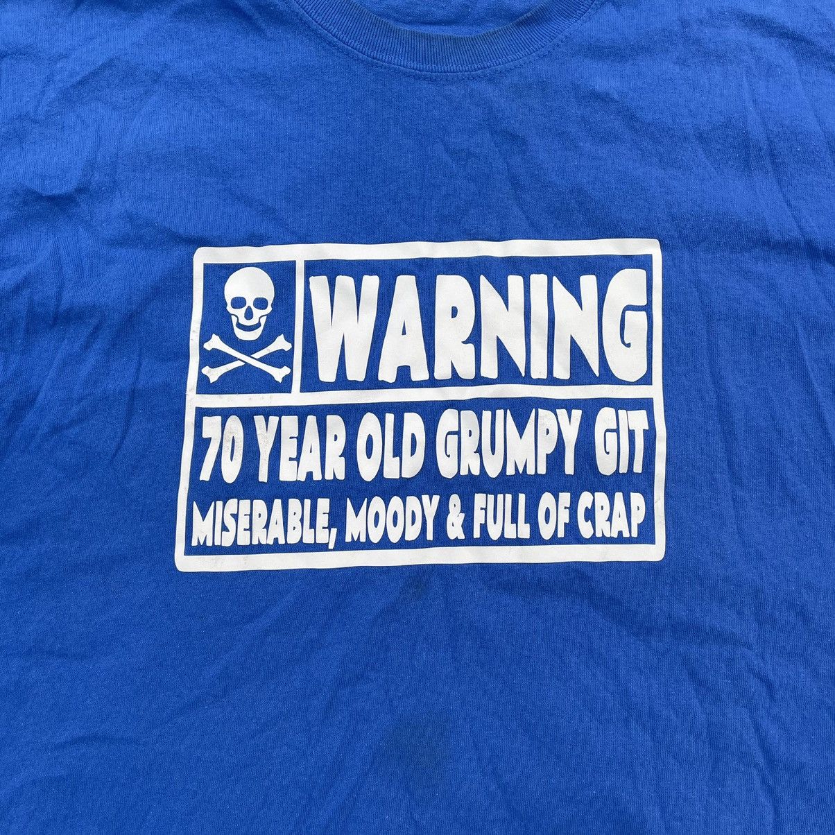 Vintage Vintage Y2K Warning Graphic Tee Sun Faded Skate Streetwear L Size US L / EU 52-54 / 3 - 4 Thumbnail