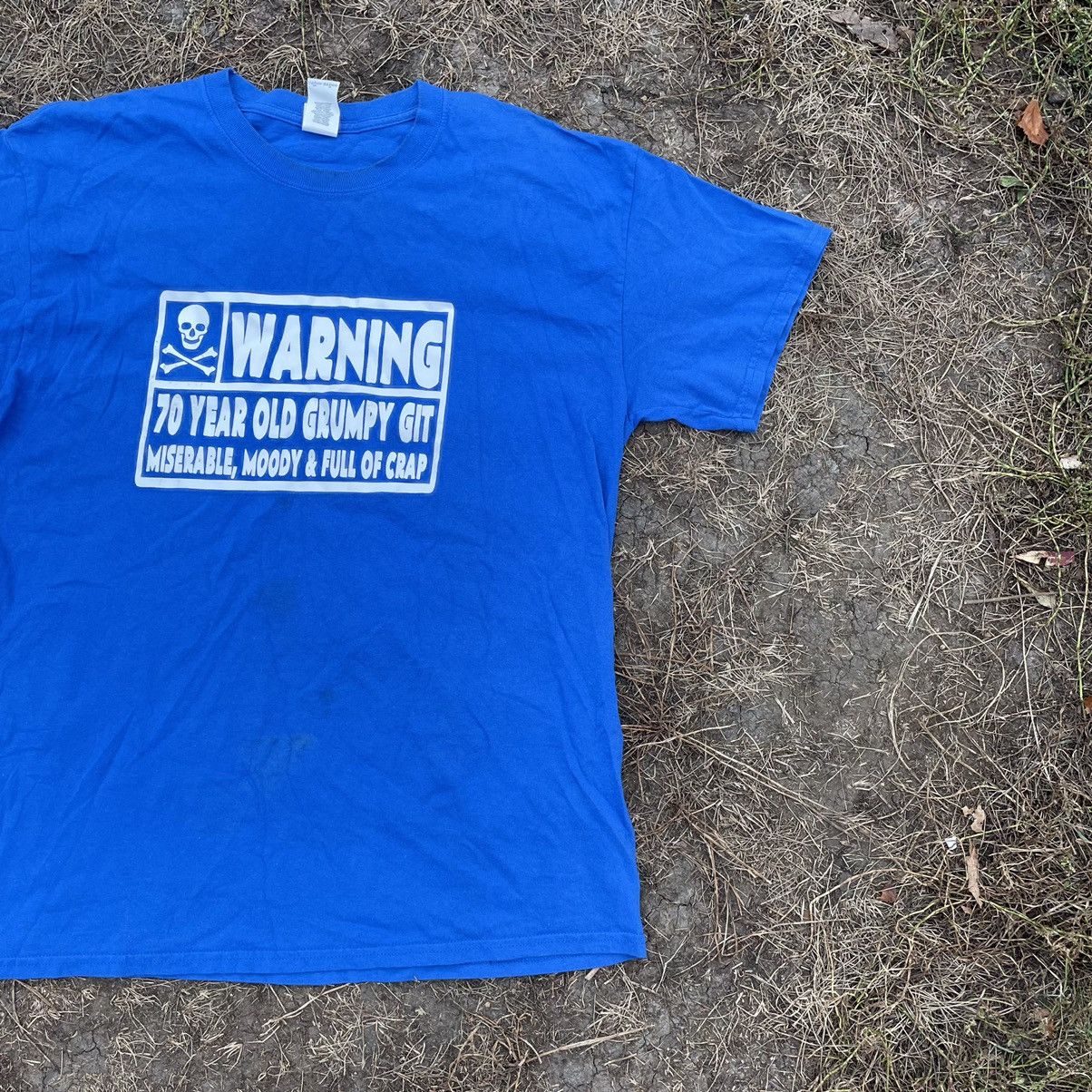 Vintage Vintage Y2K Warning Graphic Tee Sun Faded Skate Streetwear L Size US L / EU 52-54 / 3 - 3 Thumbnail