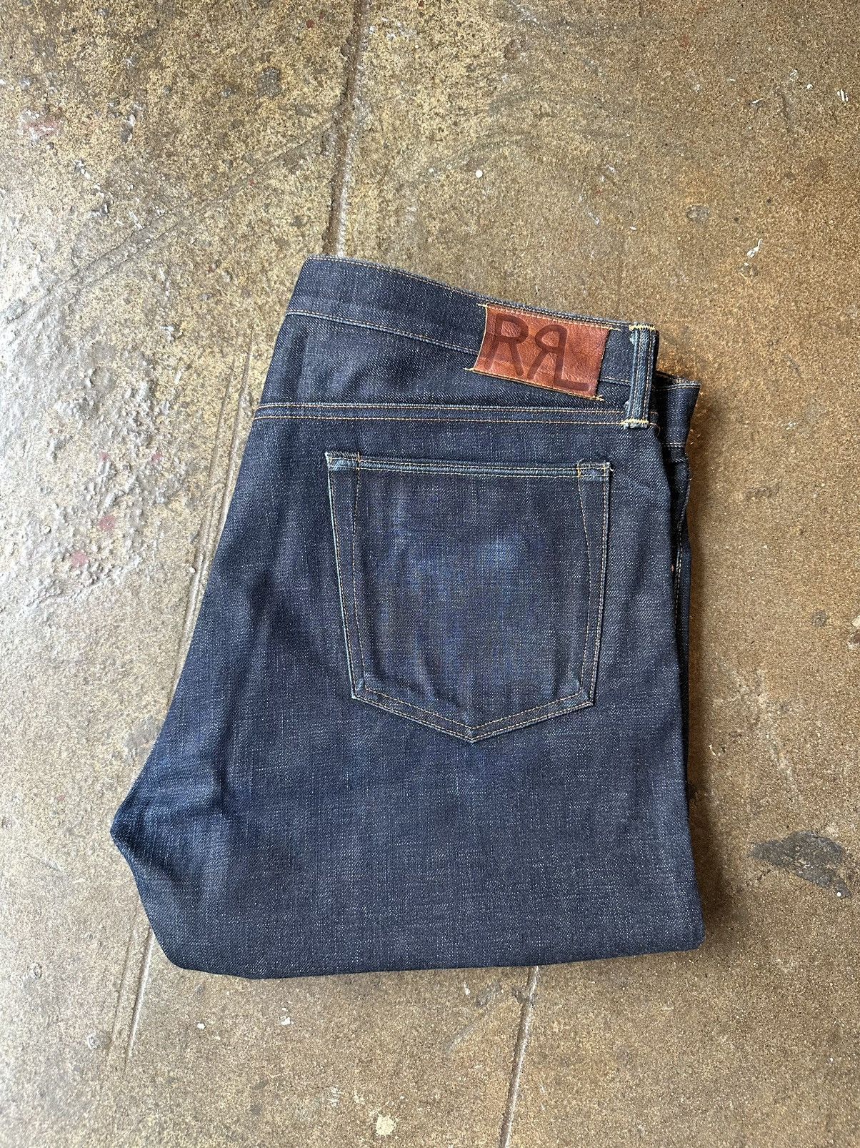 Double RL RRL Slim Narrow Shuttle Woven Selvedge Denim