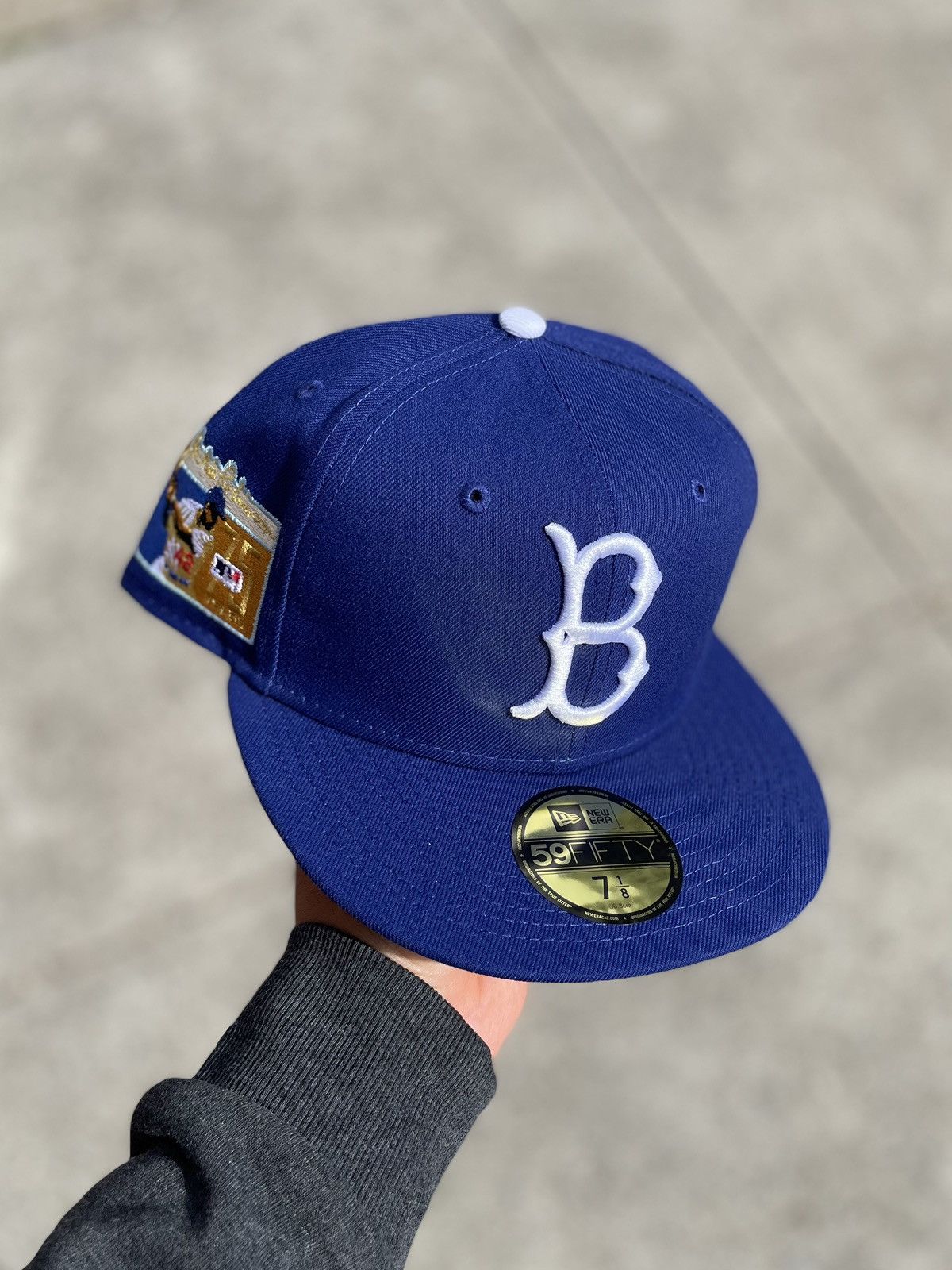 7 5/8 Brooklyn Dodgers Jackie Robinson Script Fitted Hat Not Myfitteds Fan