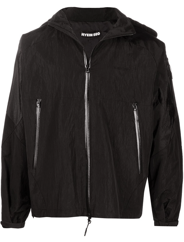 image of Hyein Seo Logo Reflective Windbreaker in Black, Men's (Size Medium)