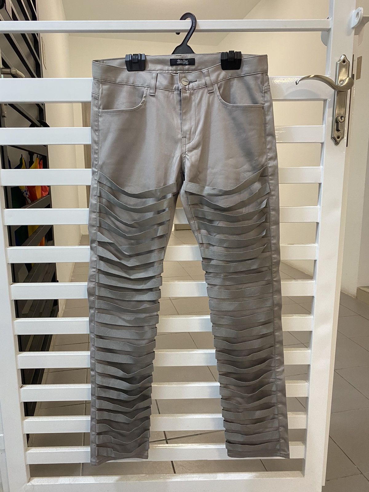image of Jun Takahashi x Undercover Archieve Ss11 Undercover "underman" Bondage Stripe Pants in Brown (Size 
