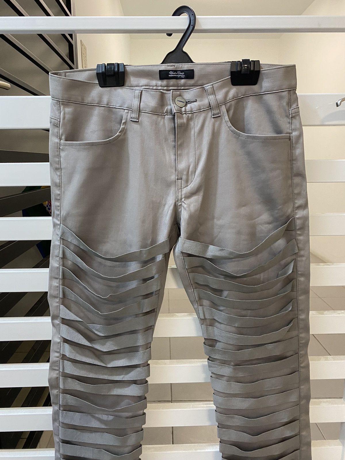 Jun Takahashi 🔥Archieve🔥 SS11 Undercover "Underman" Bondage Stripe Pants Size US 29 - 2 Thumbnail