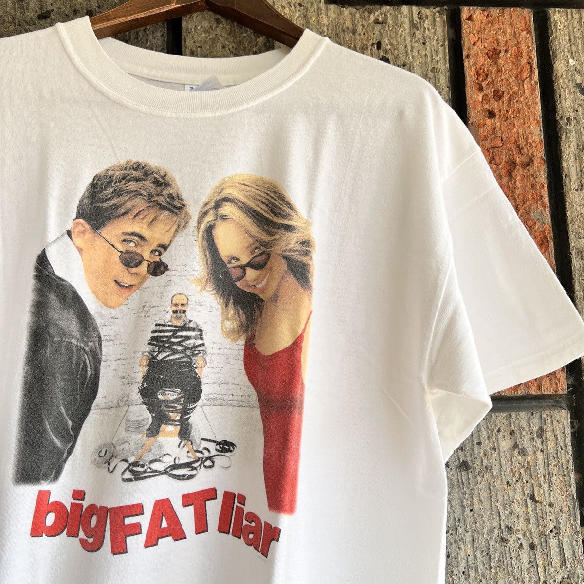 Vintage RARE 2002 Big Fat Liar Movie Promo Tee Shirt Amanda Bynes Size US L / EU 52-54 / 3 - 1 Thumbnail