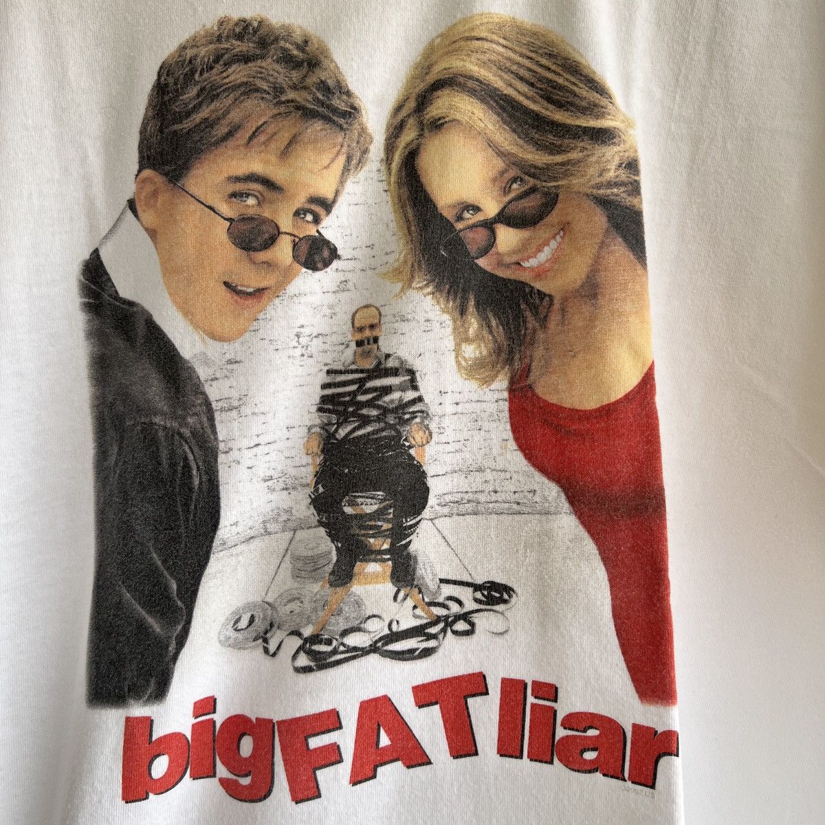 Vintage RARE 2002 Big Fat Liar Movie Promo Tee Shirt Amanda Bynes Size US L / EU 52-54 / 3 - 4 Thumbnail