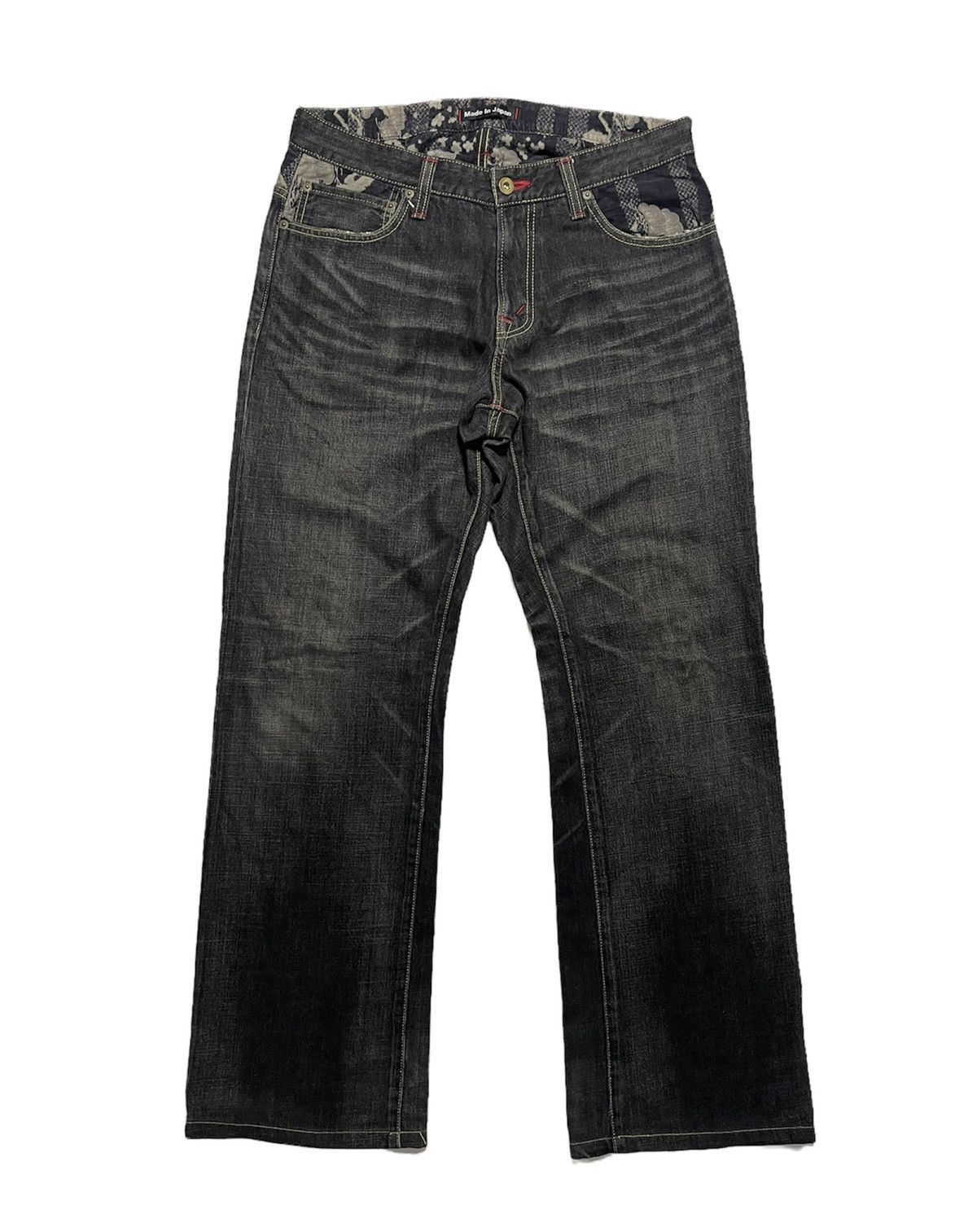 Japanese Brand Naminoritatsujin Japan Fuji Motive Jeans Size US 33 - 2 Thumbnail