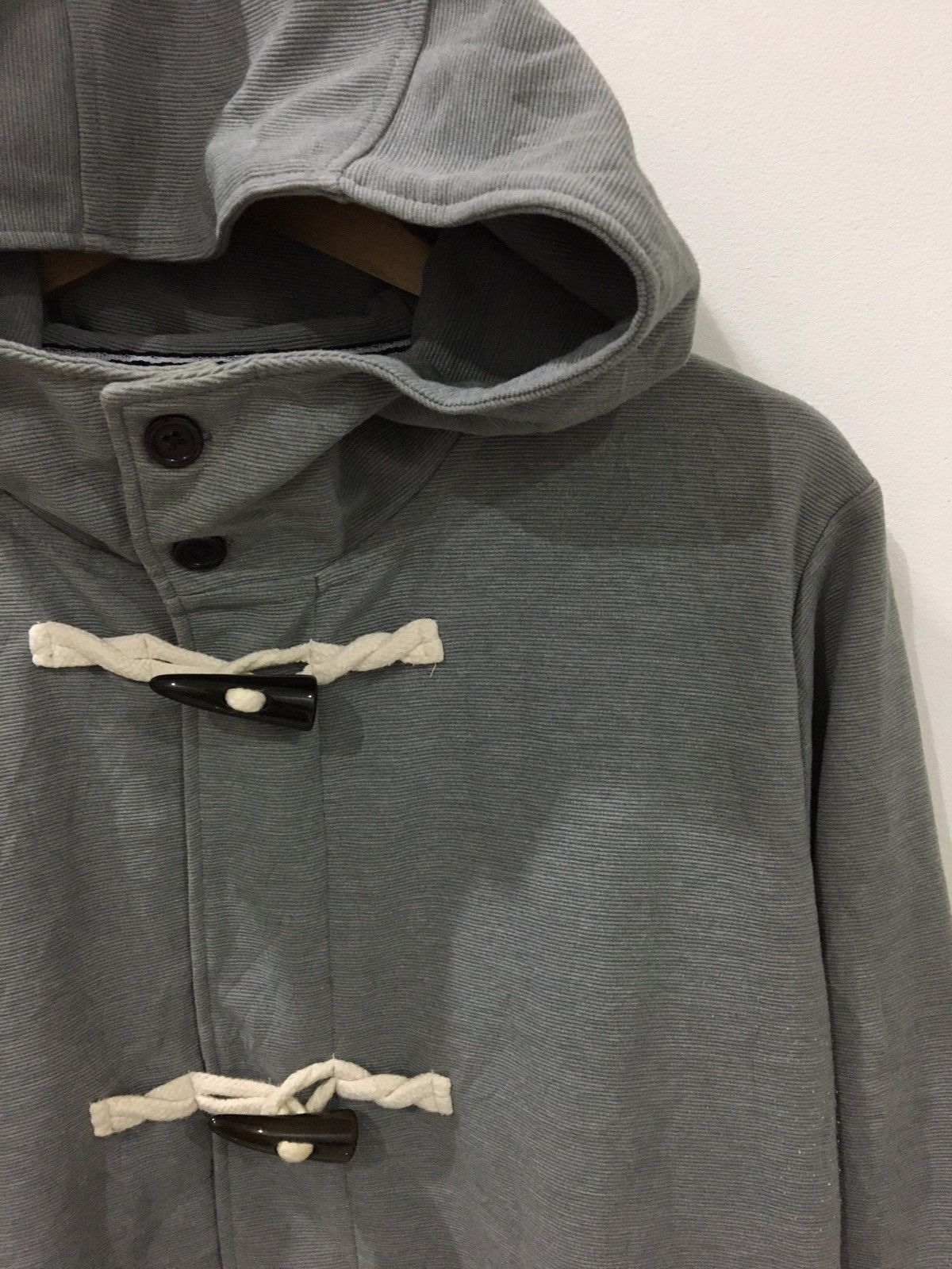 Japanese Brand PLUS ONE - DUFFLE HOODIES TOGGLE FASTENINGS BUTTON & ZIPPER Size US L / EU 52-54 / 3 - 3 Thumbnail