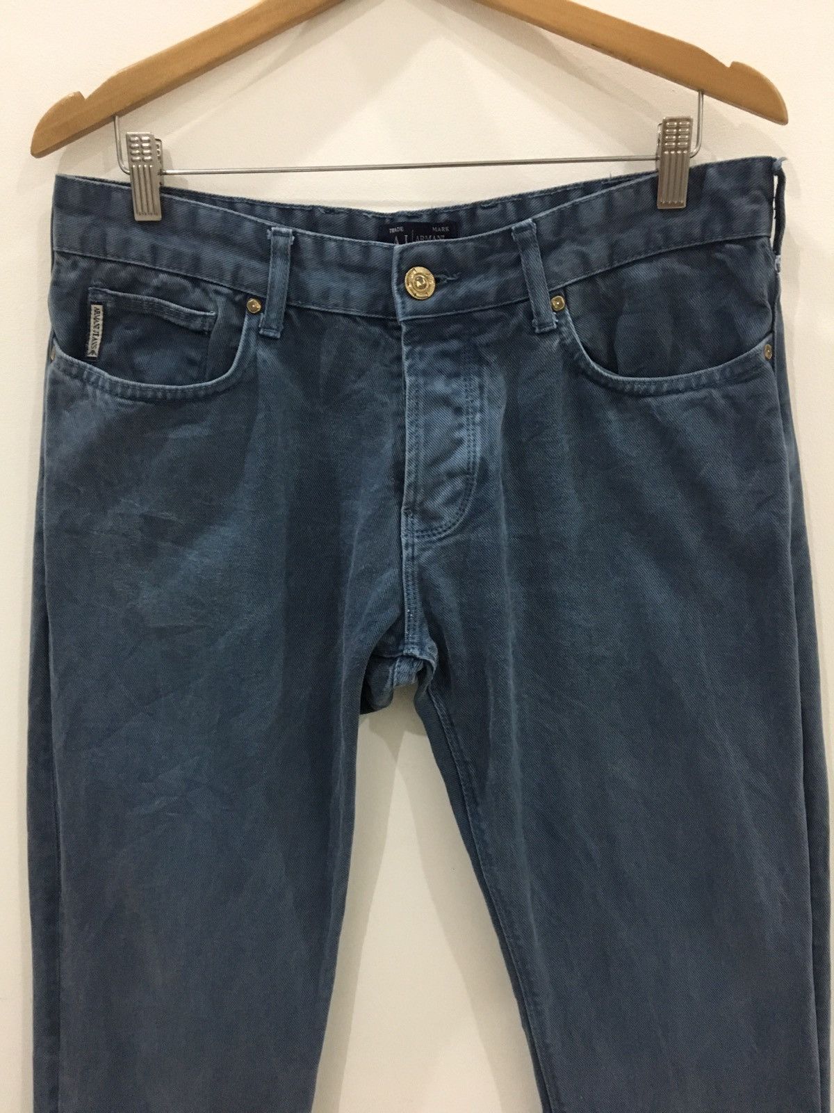 Armani ARMANI JEANS - RELAXED FIT LOW RISE WASHED SIGNATURE JEANS Size US 33 - 5 Thumbnail