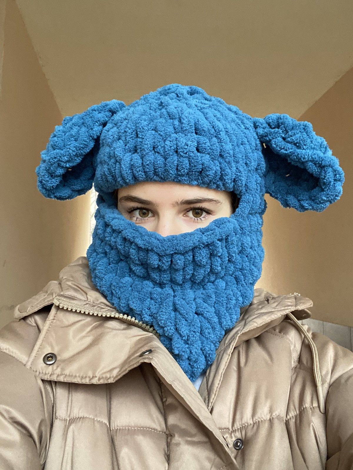 Handmade Handmade Knitted Balaclava Teddy Bear style Size ONE SIZE - 2 Thumbnail
