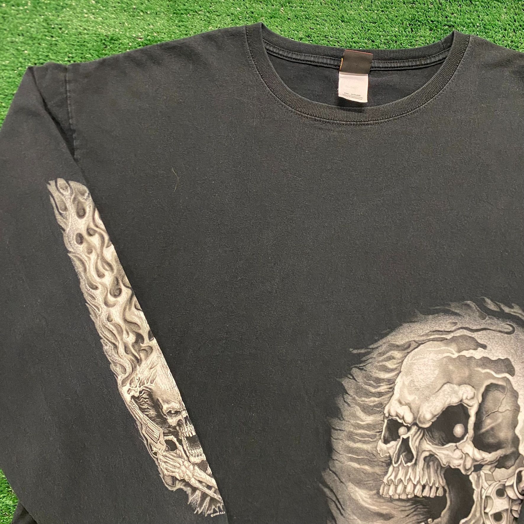 Vintage Crazy Vintage Y2K Baggy Cyber Killer Skull Goth Punk T-Shirt Size US XXL / EU 58 / 5 - 4 Thumbnail