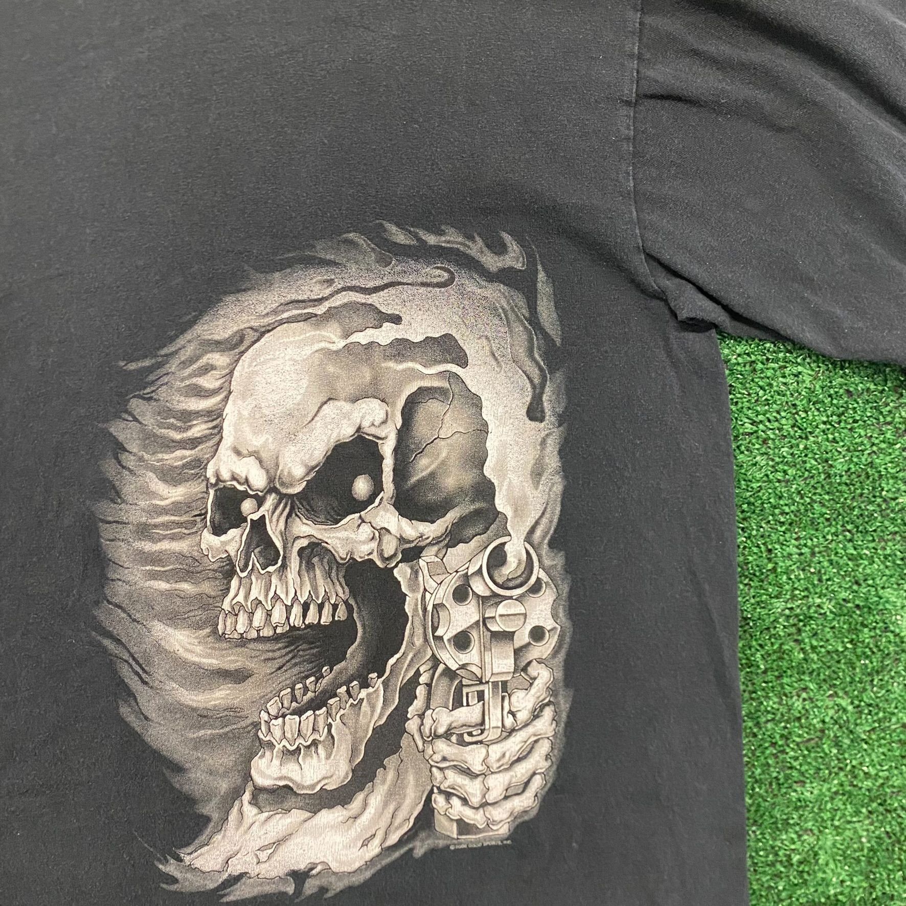 Vintage Crazy Vintage Y2K Baggy Cyber Killer Skull Goth Punk T-Shirt Size US XXL / EU 58 / 5 - 2 Thumbnail