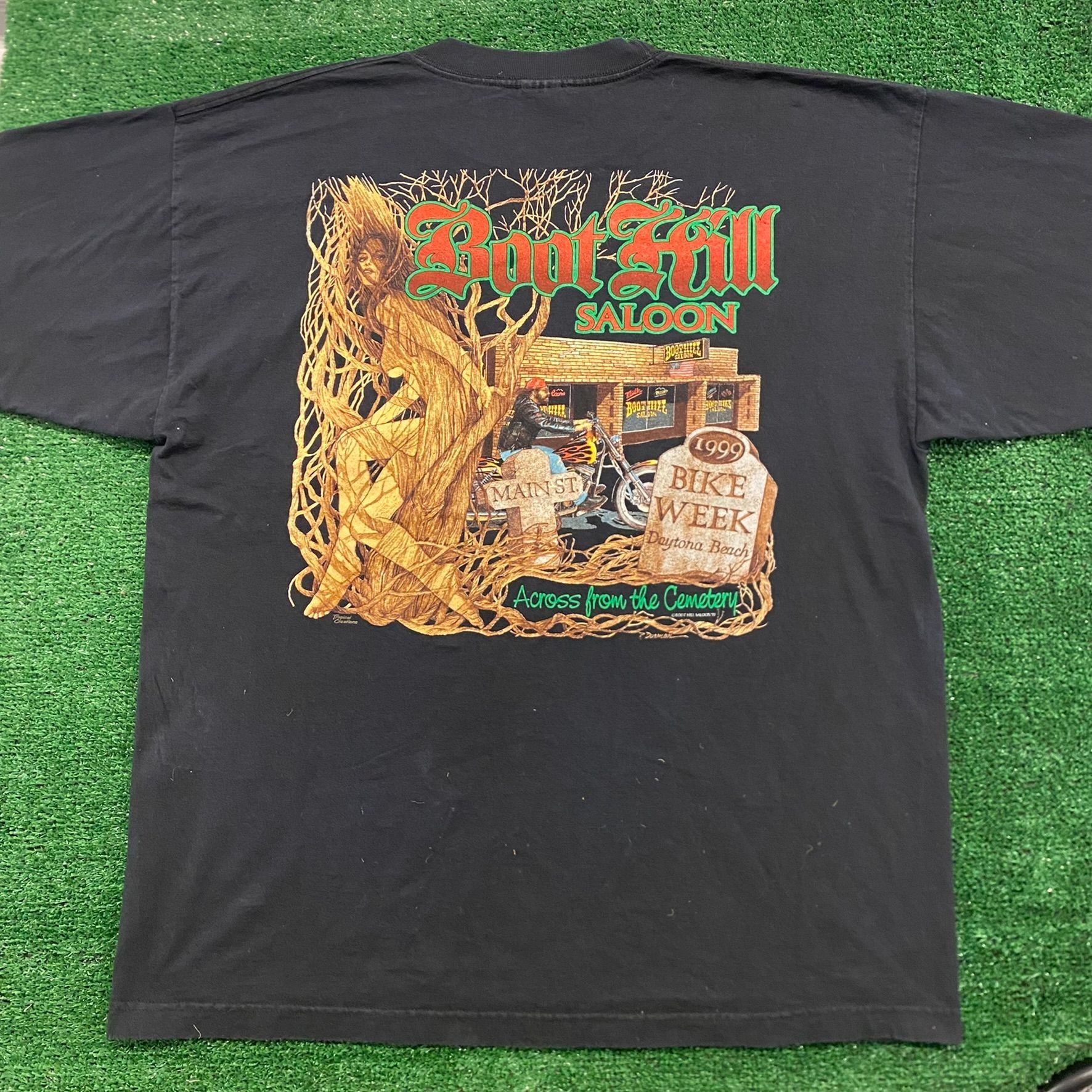 Vintage Boot Hill Saloon Employee Vintage Y2K Moto Biker T-Shirt Size US XXL / EU 58 / 5 - 1 Thumbnail