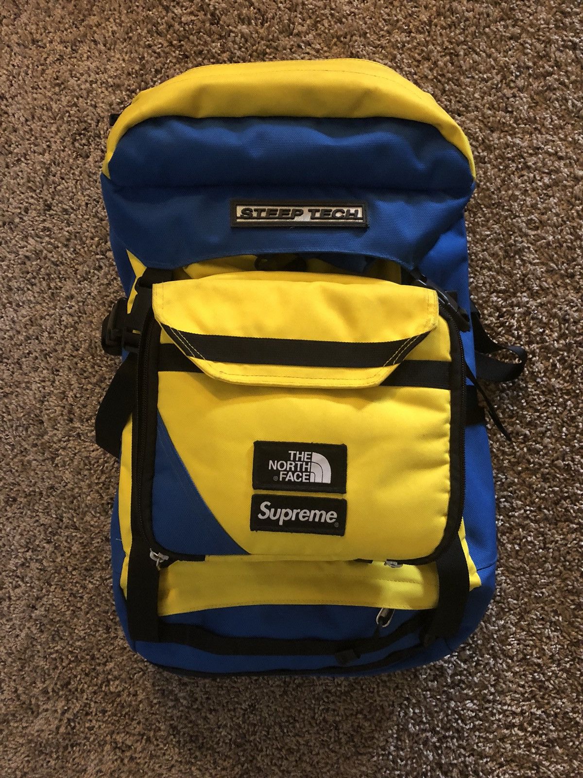 Supreme North Face Steep Tech Royal Yellow Backpack TNF Box Logo Limited