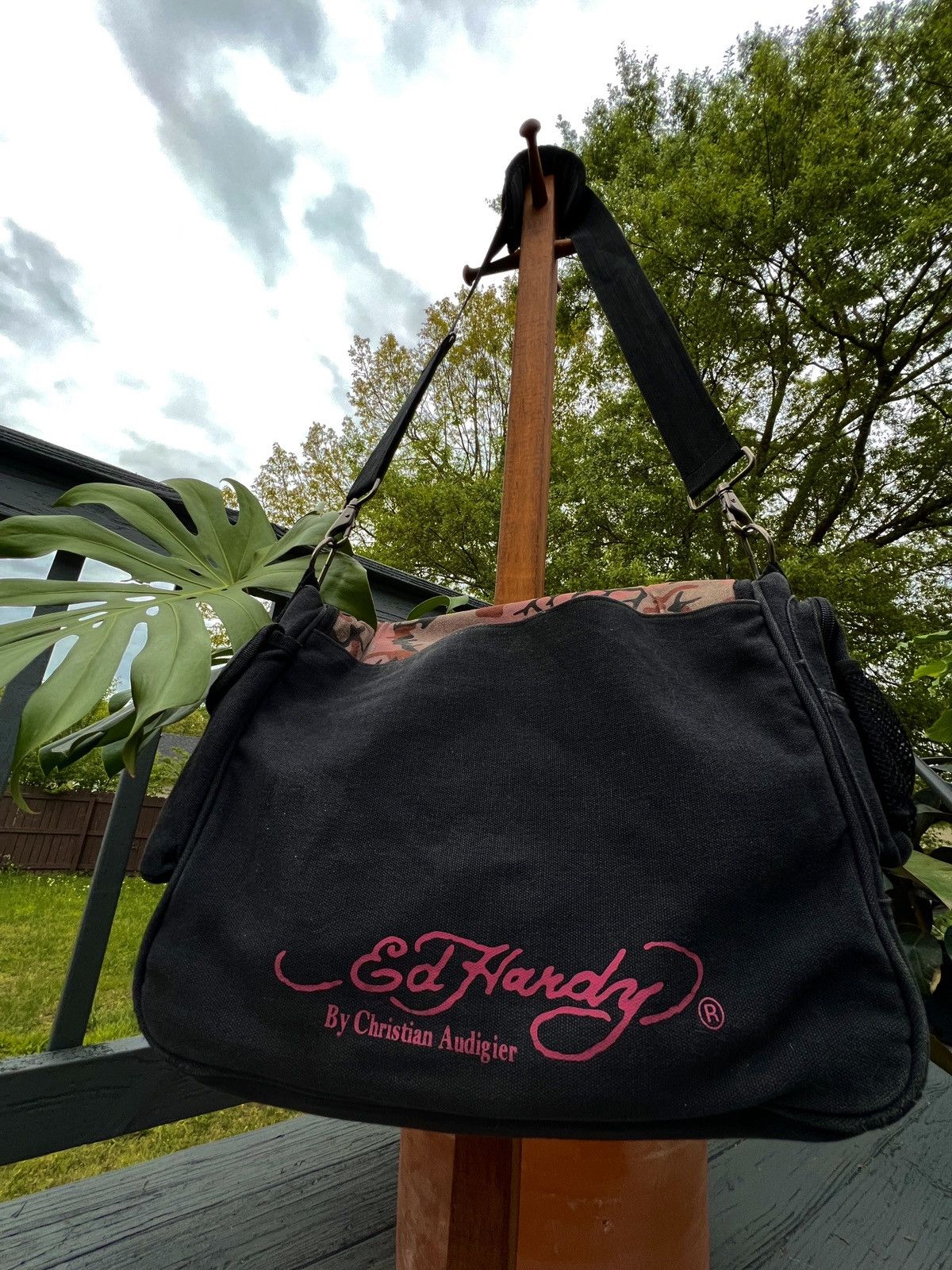 Ed Hardy Made In Usa Vintage Vintage Ed Hardy Eternal Love Pink Camo Messenger Laptop Bag Grailed