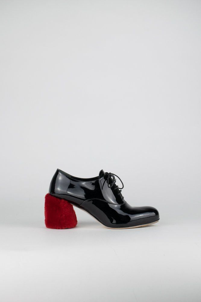 Miu Miu Shearling Heel Oxfords