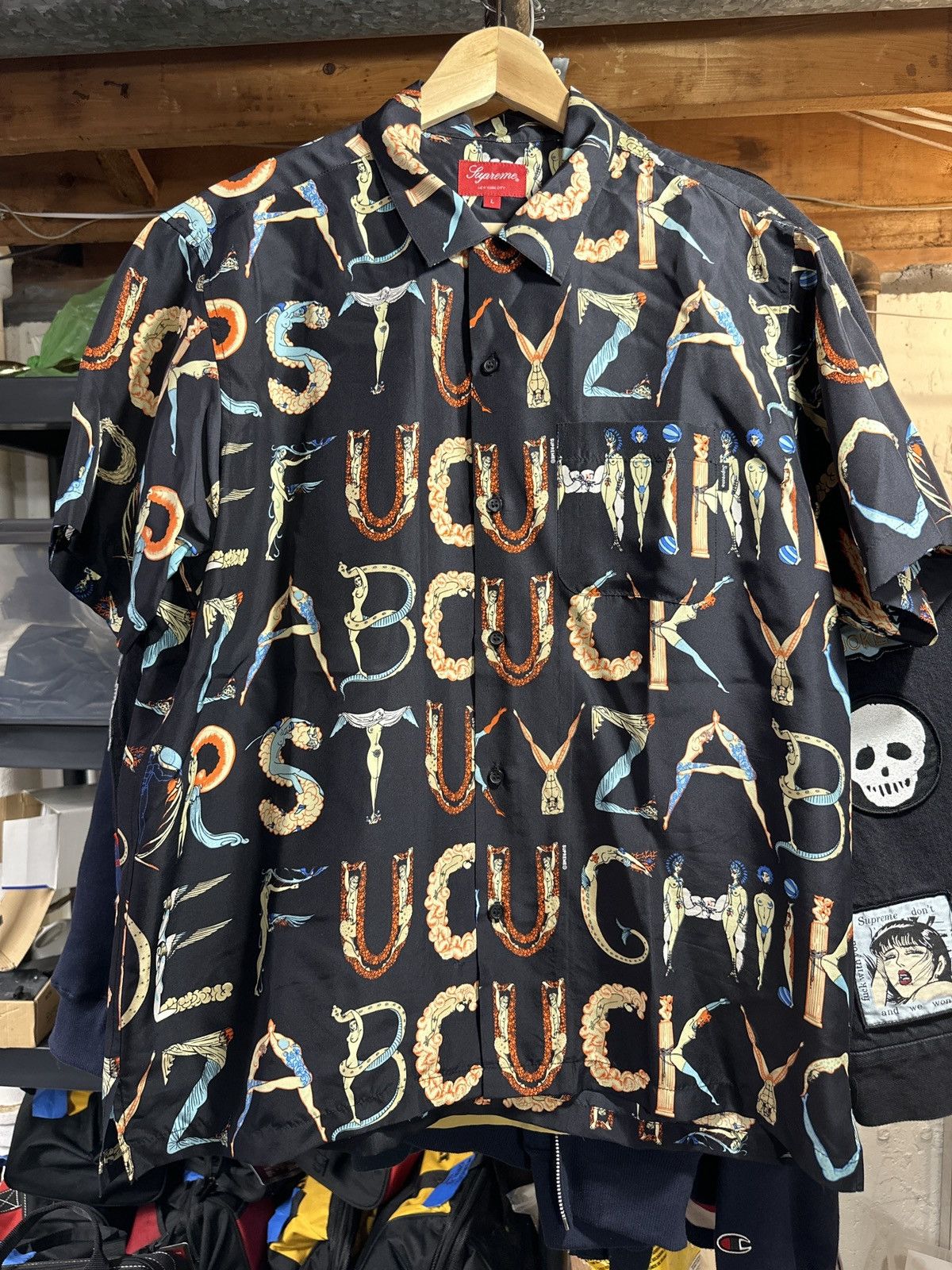 Supreme Supreme Alphabet Silk Shirt Black Size Large | Grailed