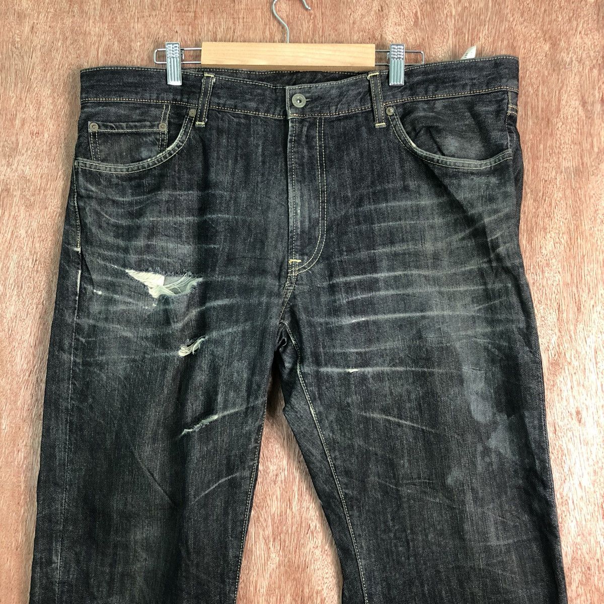 DL Japan UJ Black distressed Denim Jeans Pants #c156