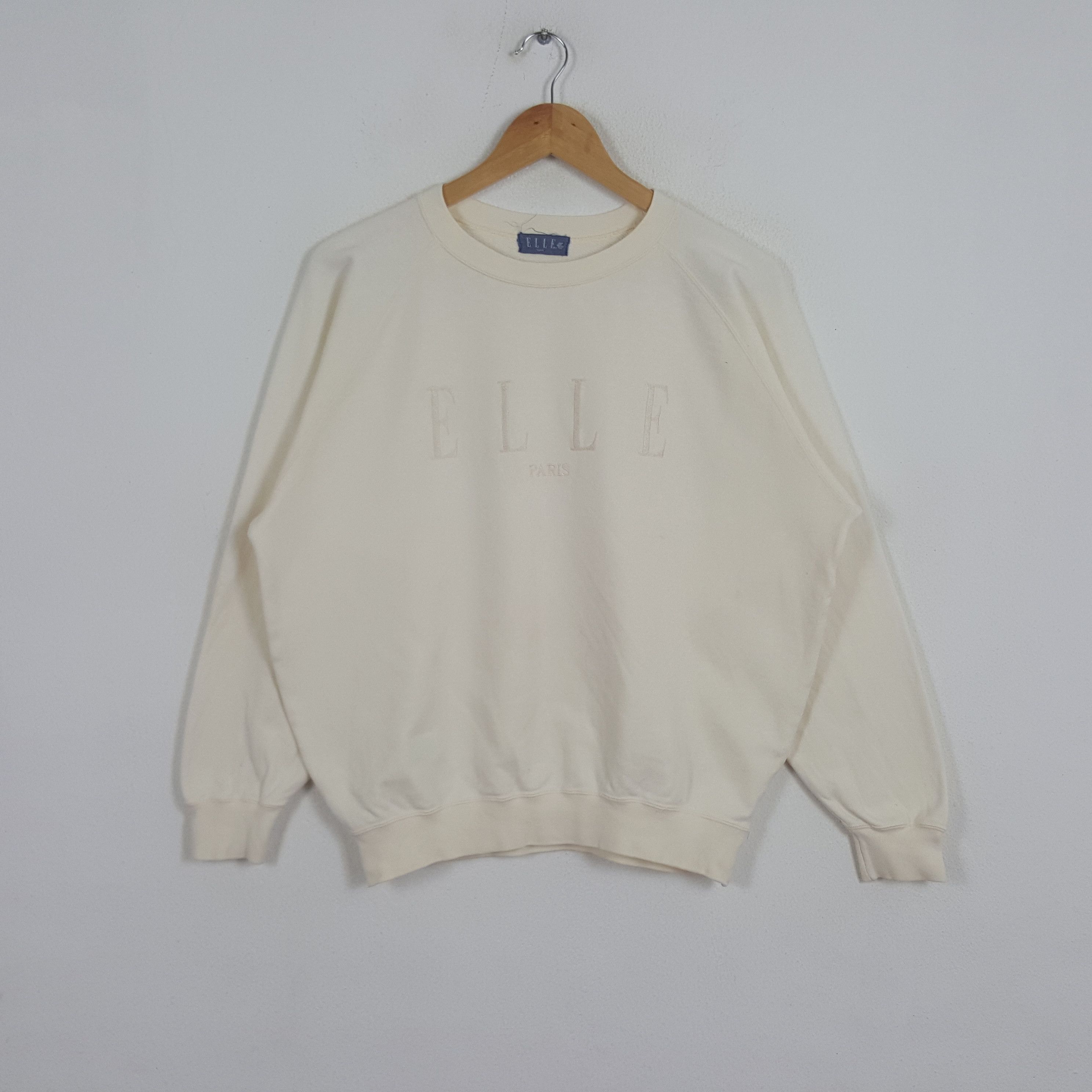 Vintage Elle Paris Center Embroidery Design Sweatshirt
