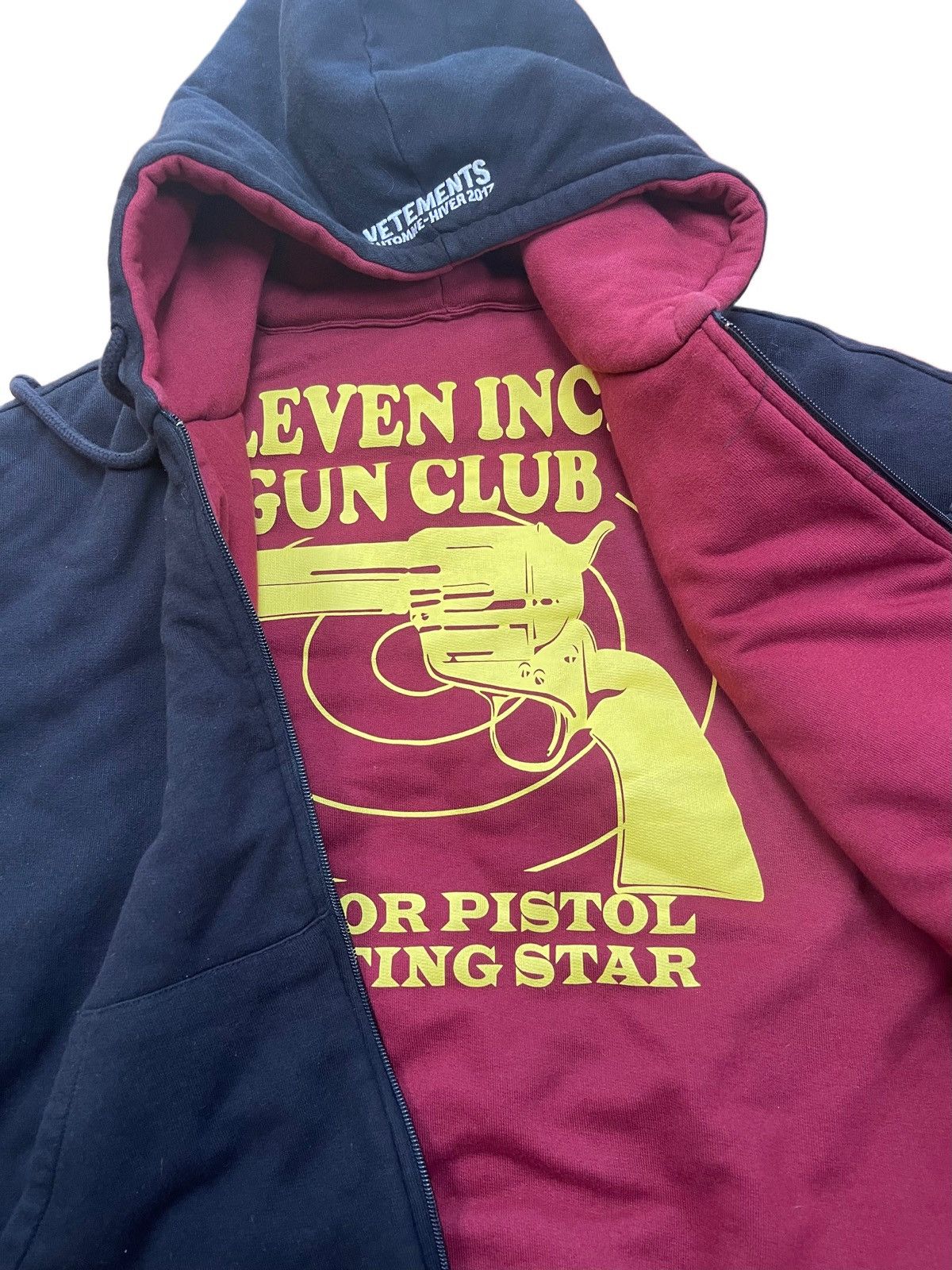 VETEMENTS TOTAL FUCKING DARKNESS REVERSIBLE BOMBER HOODIE