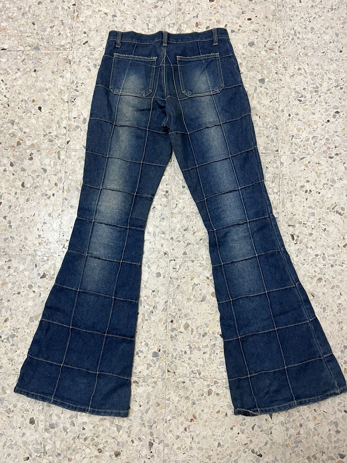 Vintage Japanese brand bell bottom patchwork design denim Size US 28 / EU 44 - 2 Thumbnail