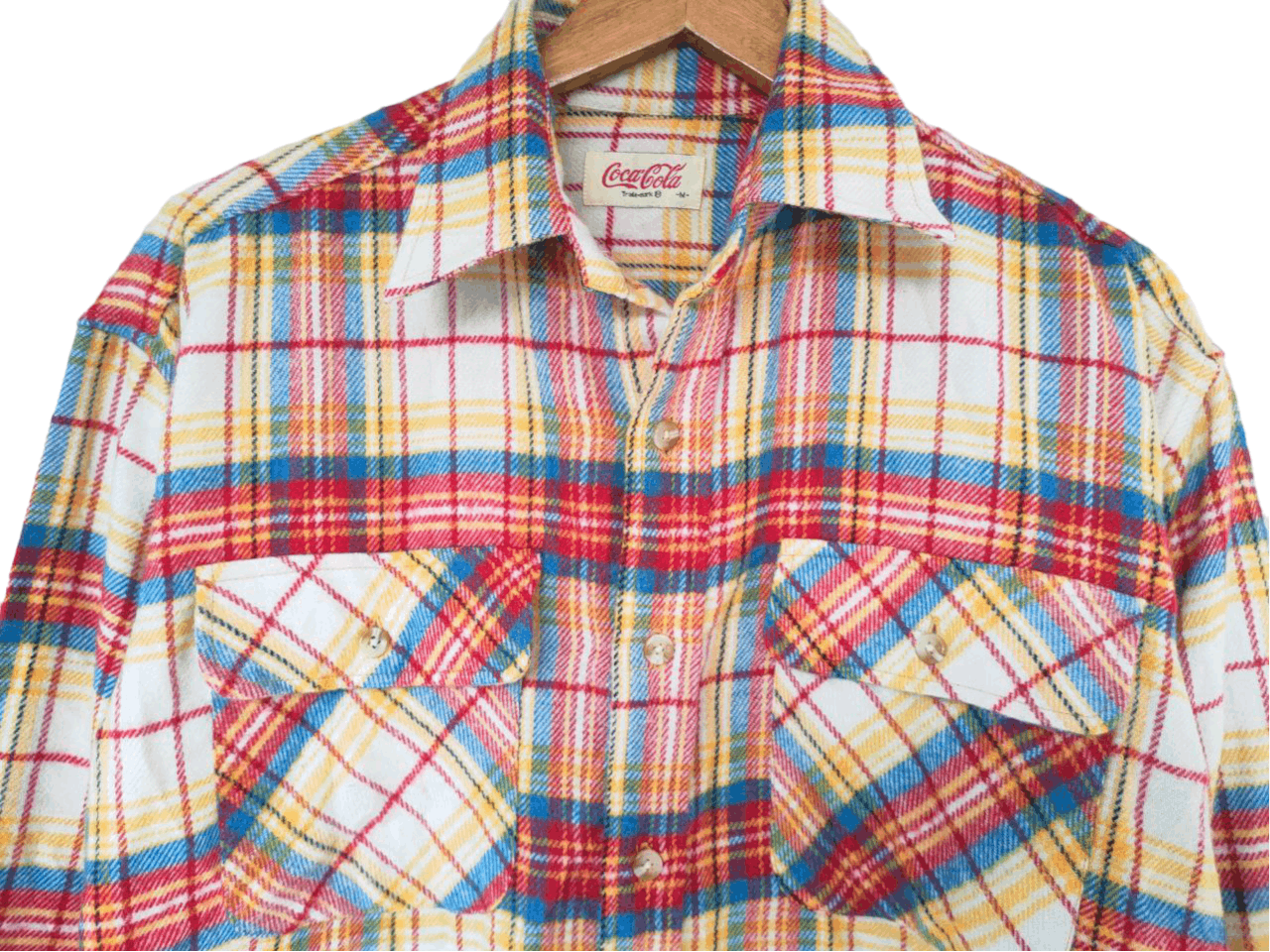 Vintage 90s Vintage Coca Cola Flannel Shirt Size US M / EU 48-50 / 2 - 2 Thumbnail