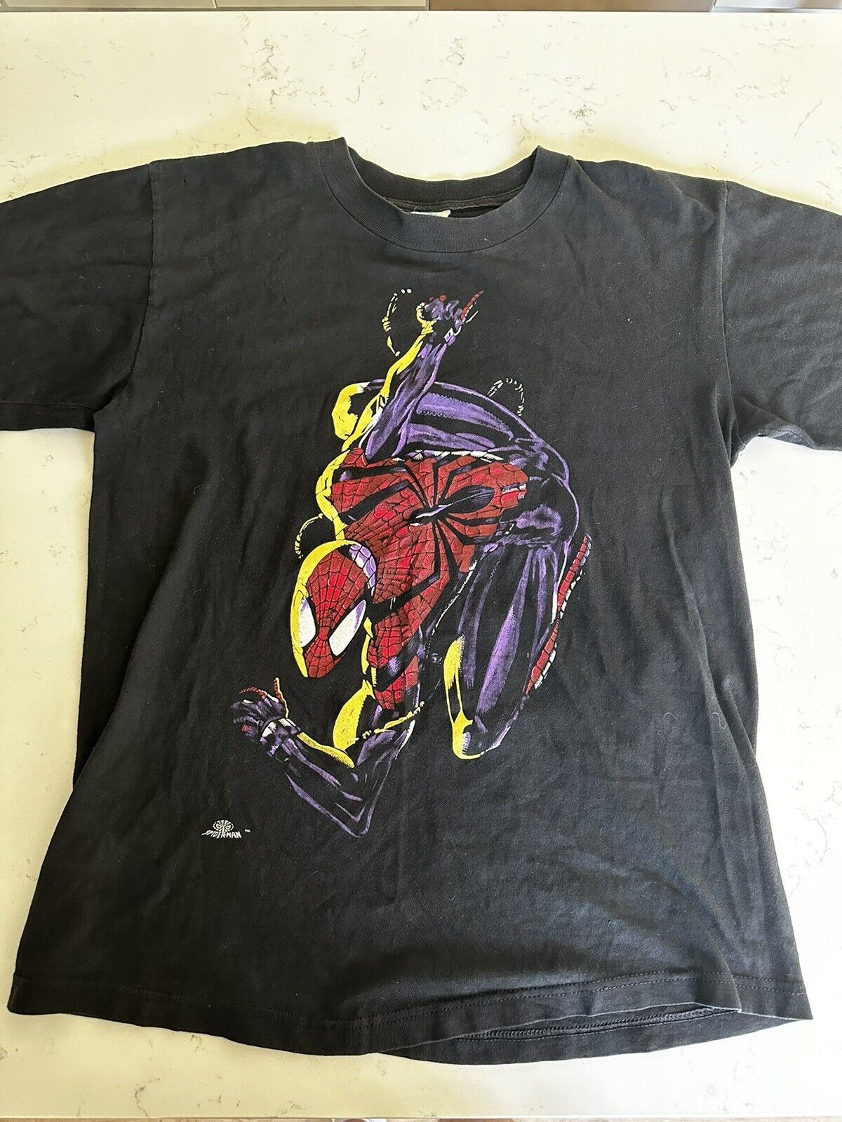 Marvel Spider-Man 2 Character Print T-Shirt (Men's Size L) cotton Charcoal Vintage Second Hand