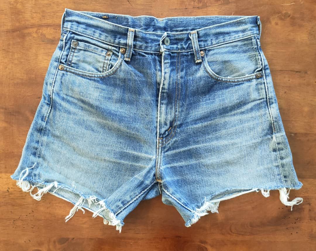 image of Big E Vintage Levis 502 Selvedge Crop Denim in Blue, Women's (Size 30)