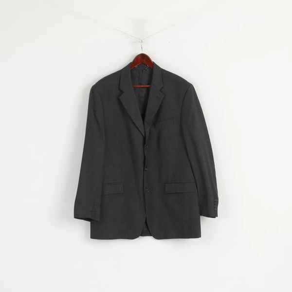 Chaps Ralph Lauren Chaps Ralph Lauren Men 44 L Blazer Dark Grey Wool 6240 Size 44L - 1 Thumbnail