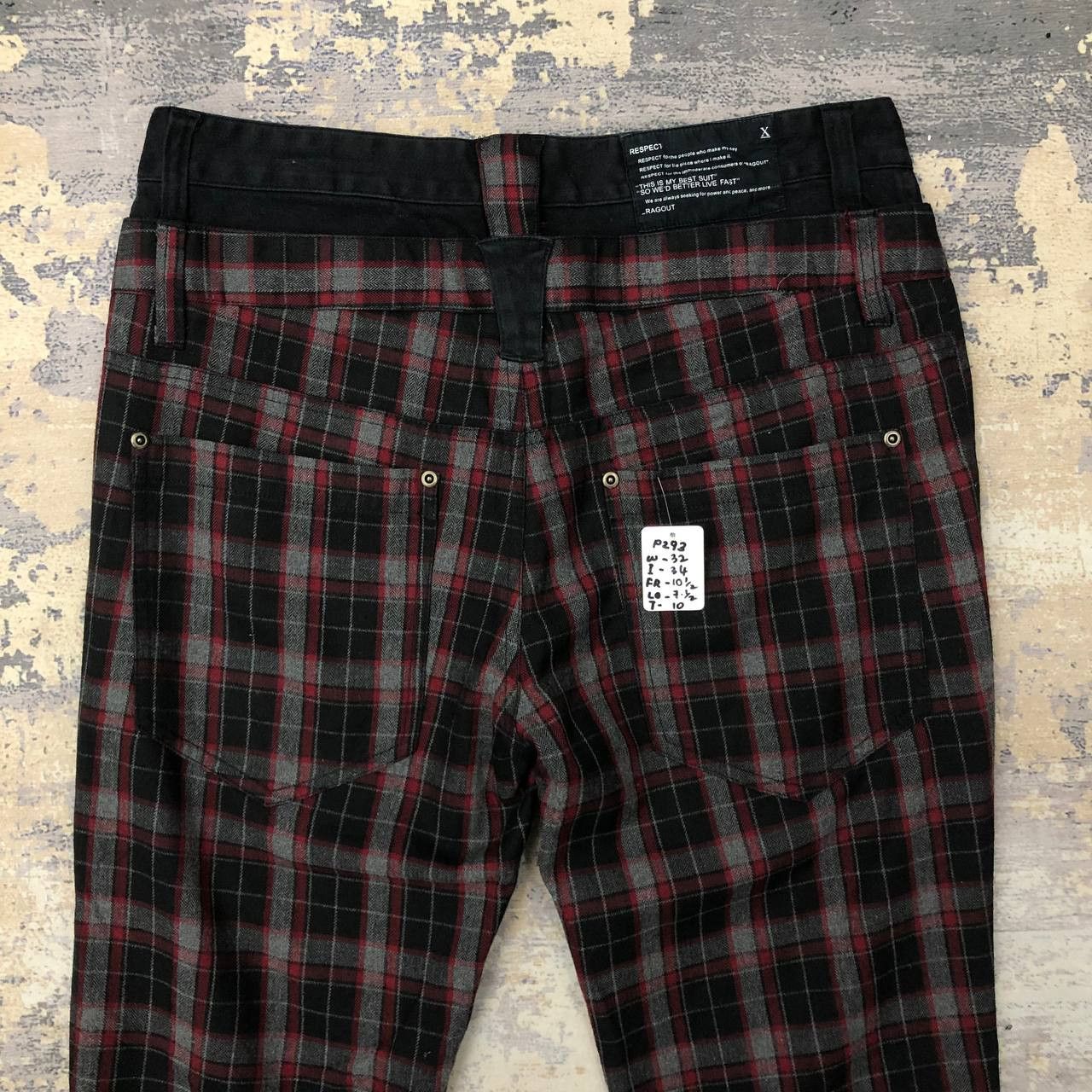 Japanese Brand P293 RAGOUT DOUBLE WAIST JAPAN SKINNY TARTAN PUNK PANTS Size 32" / US 10 / IT 46 - 4 Thumbnail