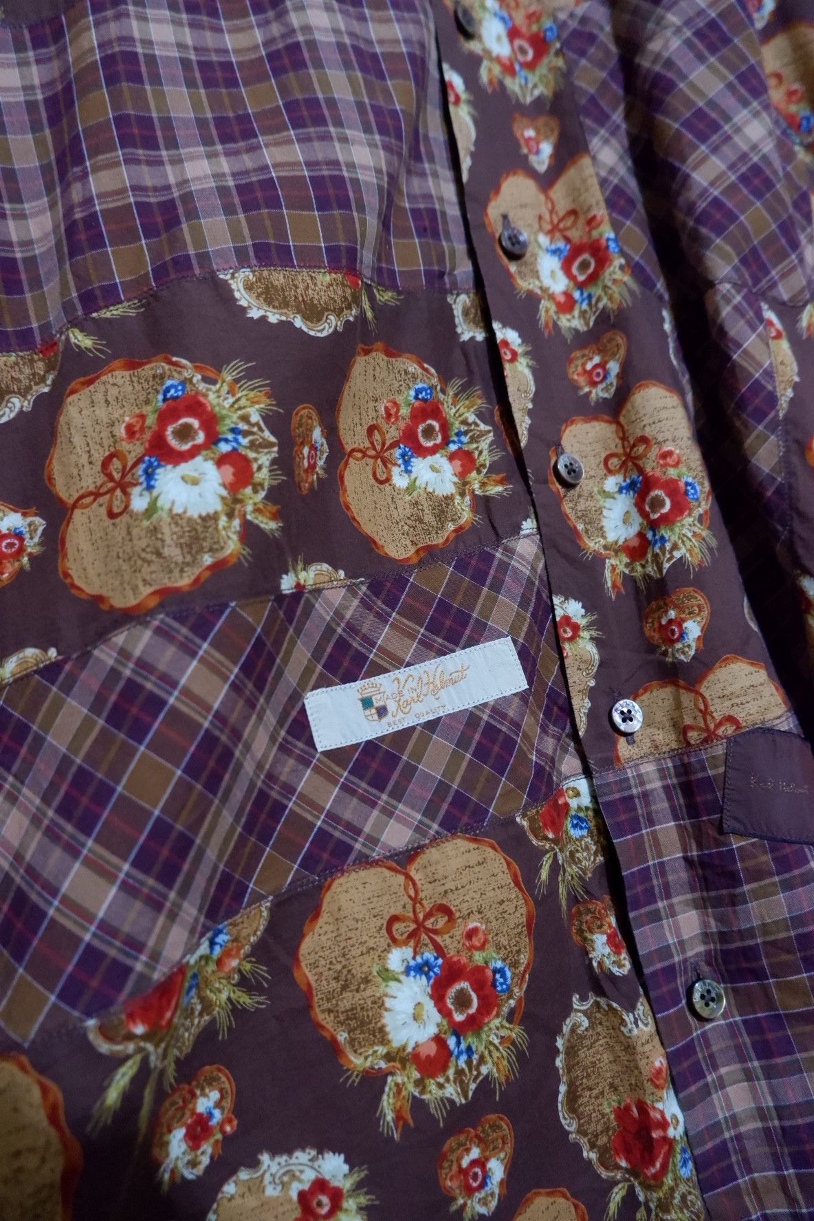 Pink House Vintage Karl Helmut Patchwork Shirt Size US L / EU 52-54 / 3 - 4 Thumbnail