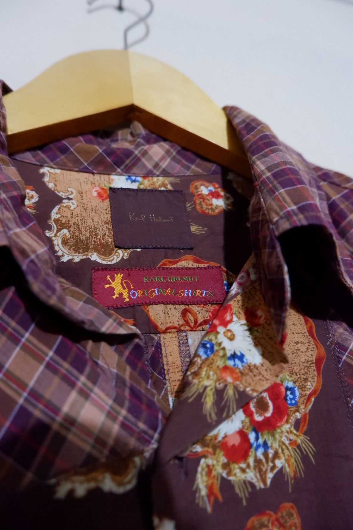 Pink House Vintage Karl Helmut Patchwork Shirt Size US L / EU 52-54 / 3 - 9 Thumbnail