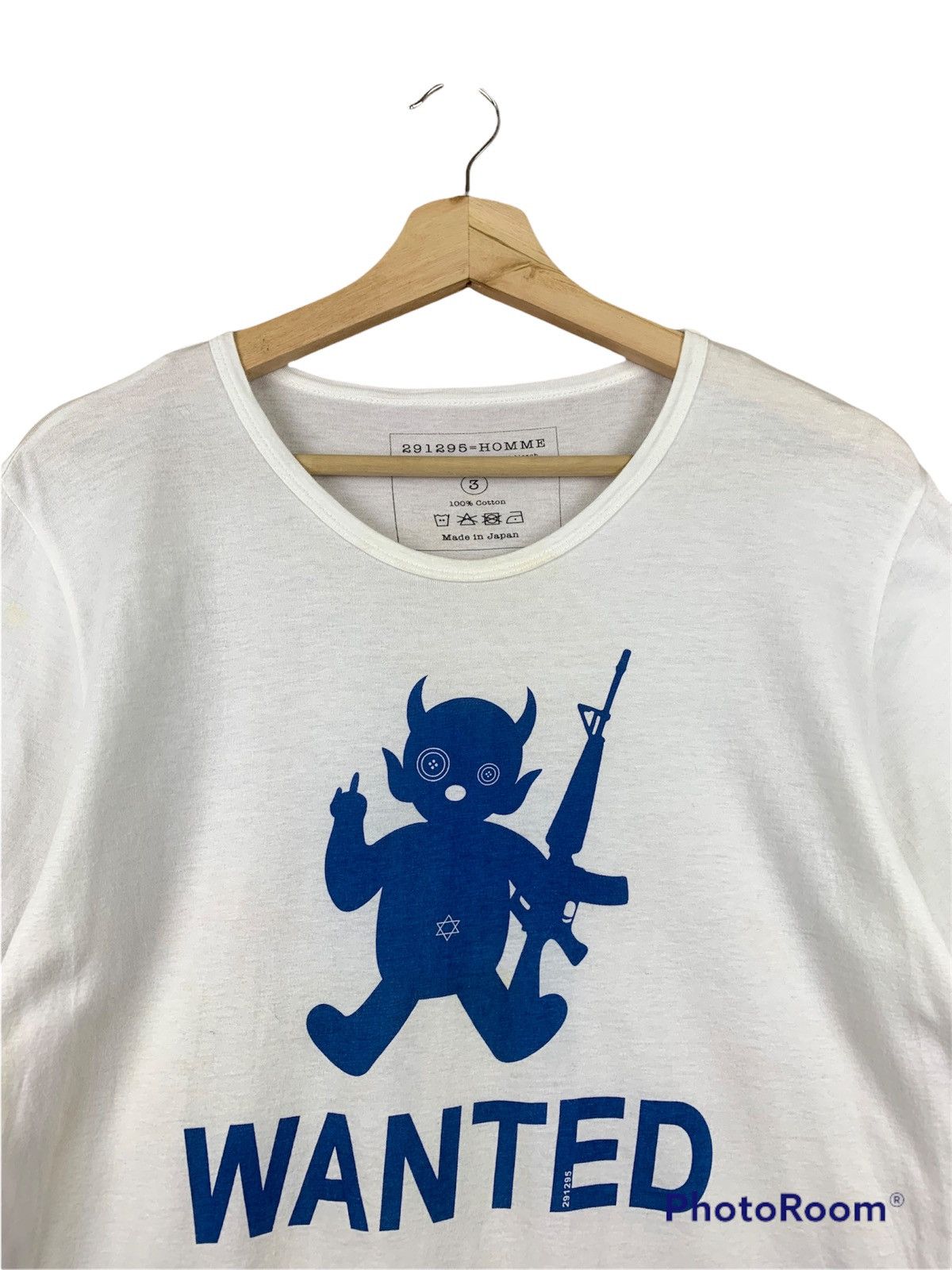 Japanese Brand 291295 Homme “Wanted” t-shirt Size US S / EU 44-46 / 1 - 4 Thumbnail
