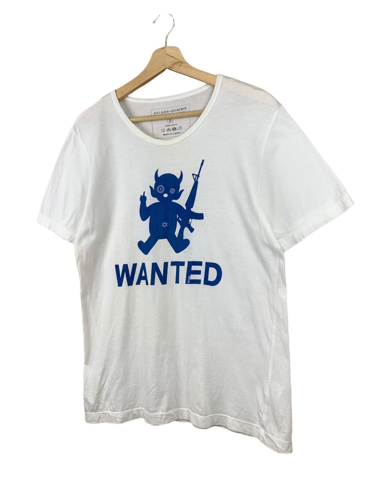 Japanese Brand 291295 Homme “Wanted” t-shirt Size US S / EU 44-46 / 1 - 3 Thumbnail