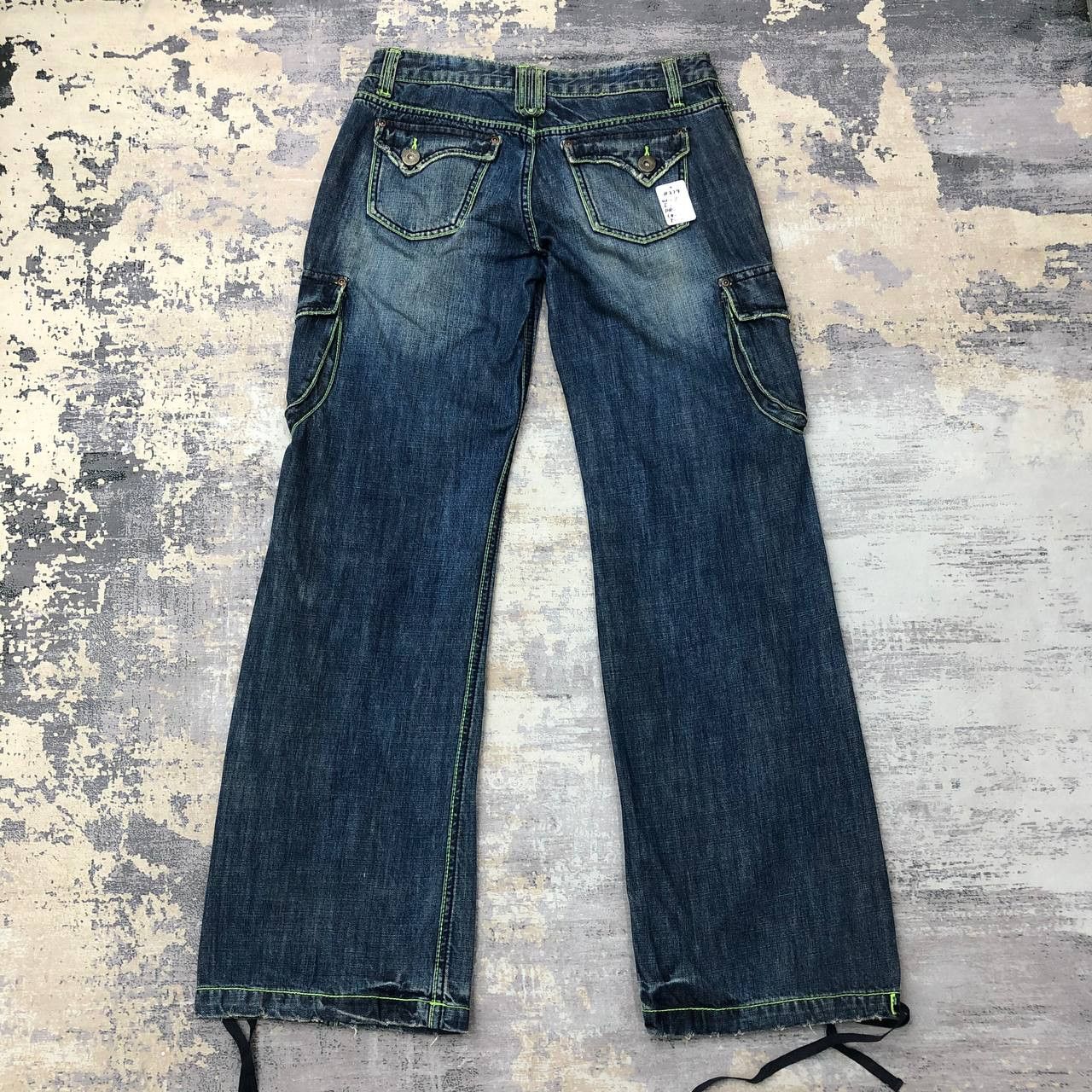 Japanese Brand P279 LOVE POWER SOUL LB-03 FLARED CARGO JEANS Size US 31 - 2 Thumbnail