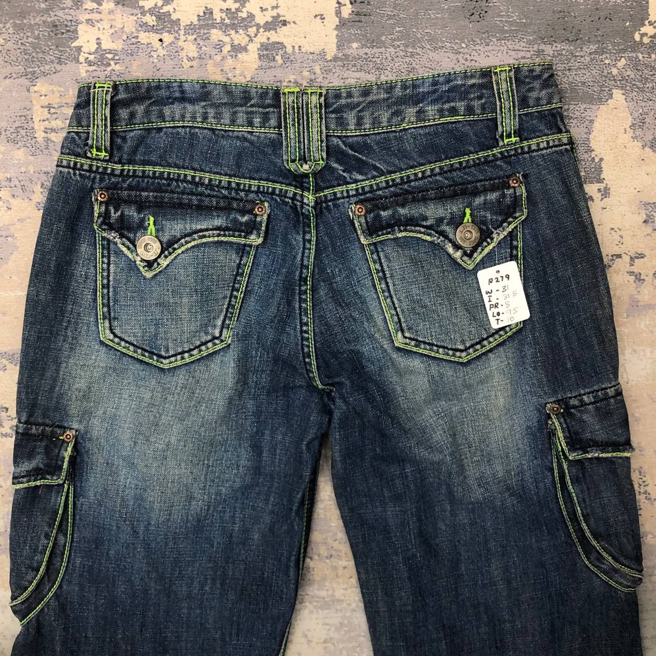 Japanese Brand P279 LOVE POWER SOUL LB-03 FLARED CARGO JEANS Size US 31 - 4 Thumbnail