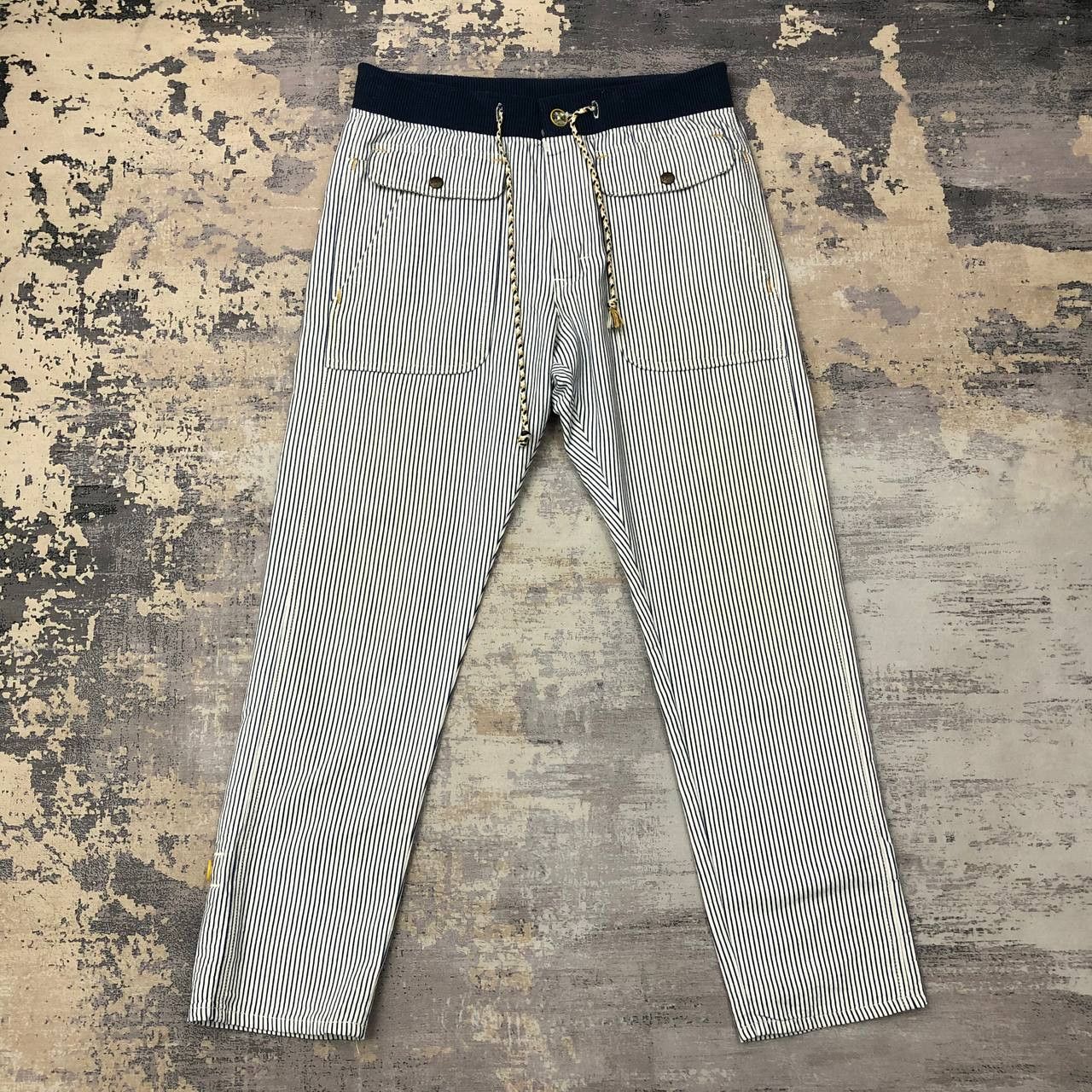 Lee P274 VTG LEE SKINNY ICONIC HICKORY STRIPED BAKER PANTS Size US 32 / EU 48 - 1 Thumbnail