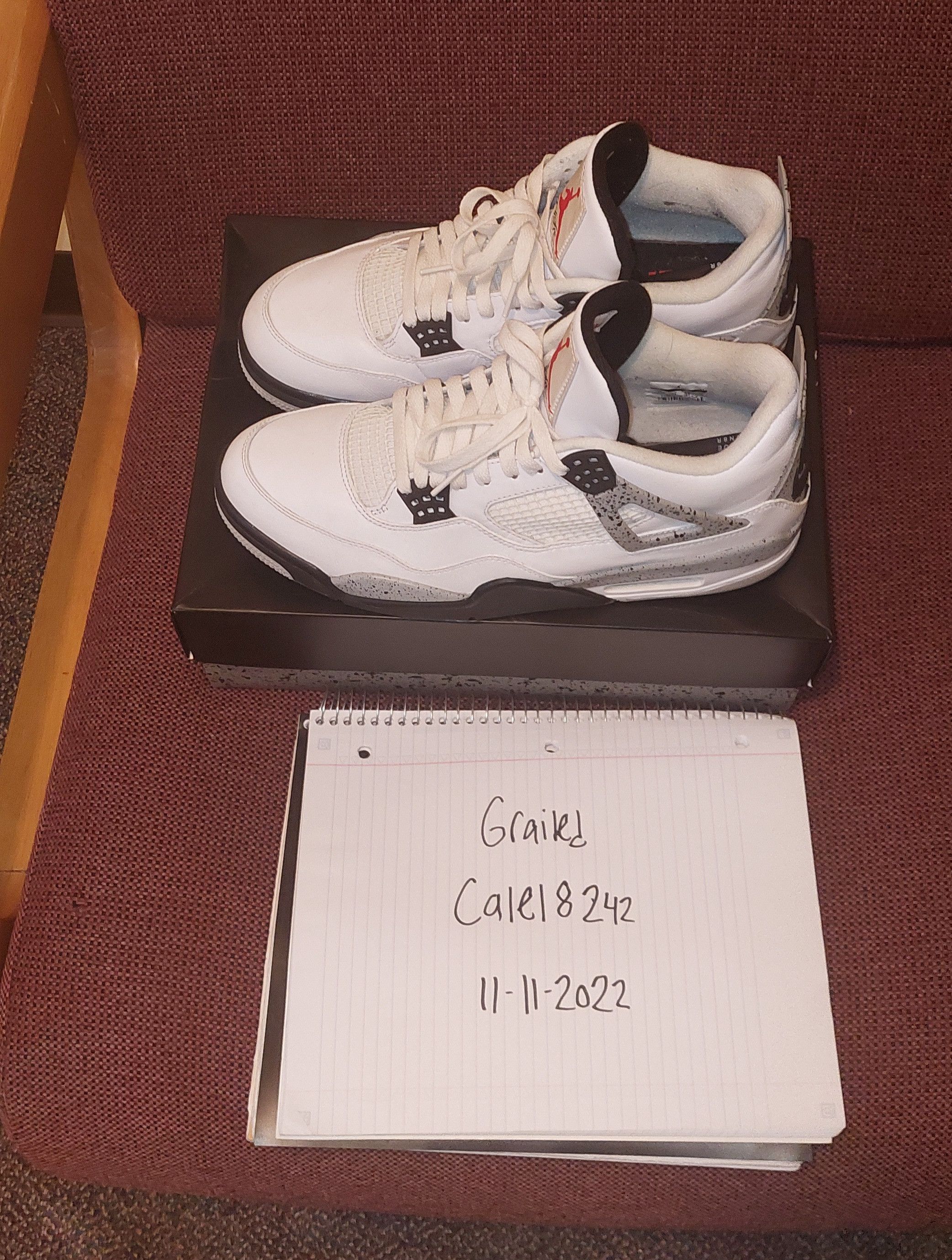 Jordan Brand Nike Air Jordan 4 Retro "White Cement" 2016 Size US 12 / EU 45 - 11 Thumbnail