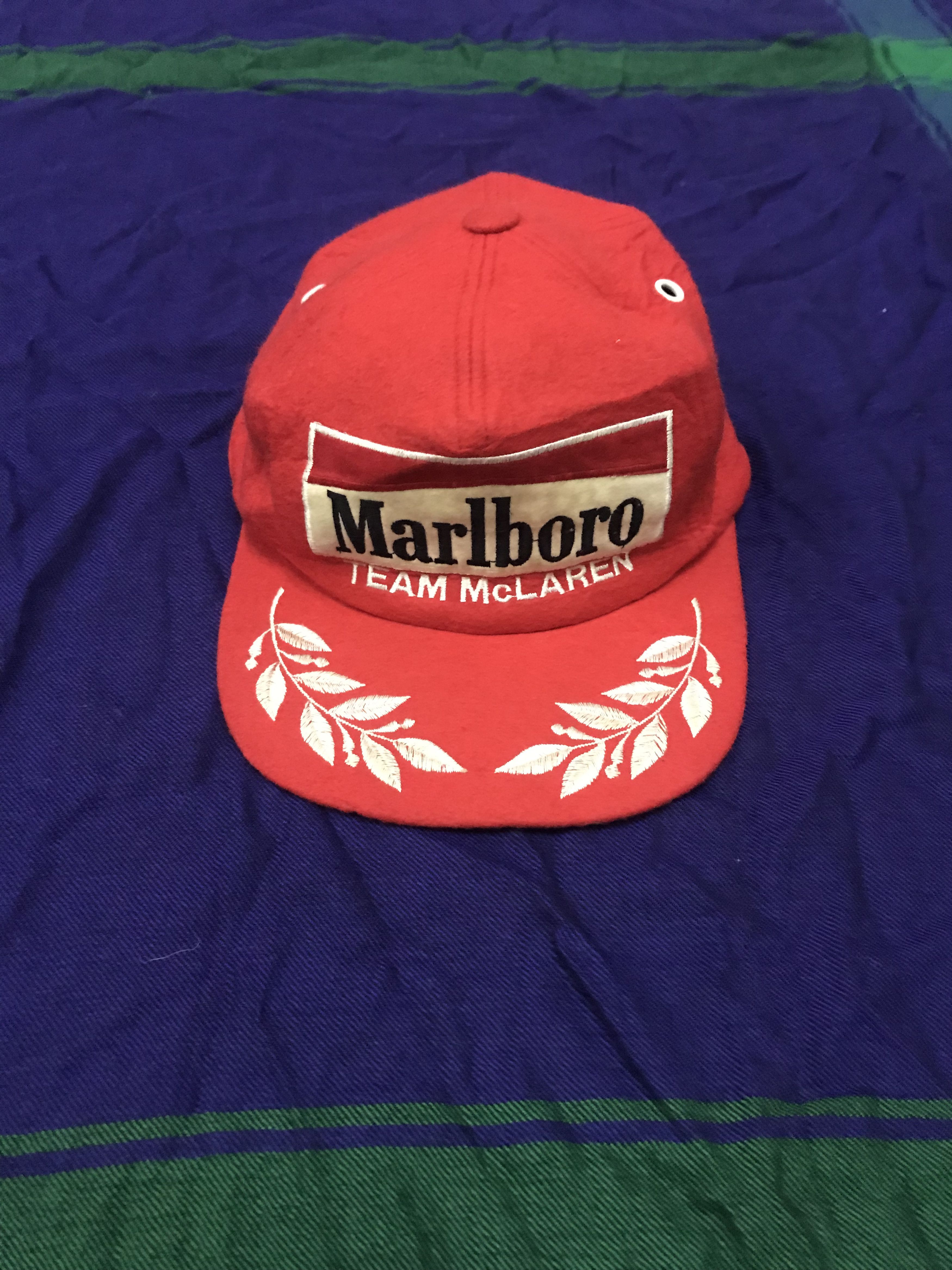 激レア marlboro キャップ McLaren期 Marlboro × NASCAR Vintage n rare marlboro team mclaren wool hat