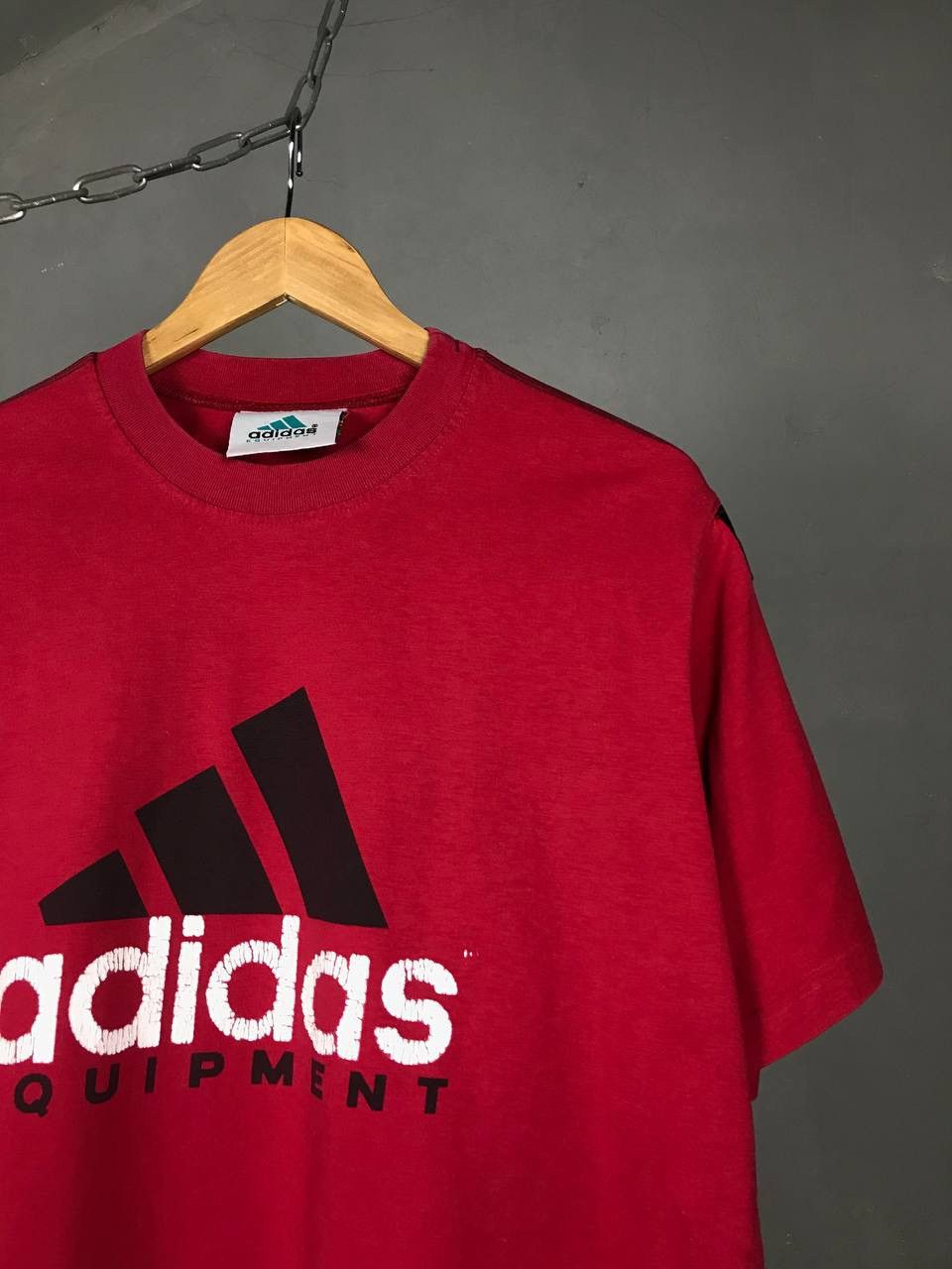 Adidas × Vintage Adidas Equipment big logo red streetwear tee Size US M / EU 48-50 / 2 - 2 Thumbnail