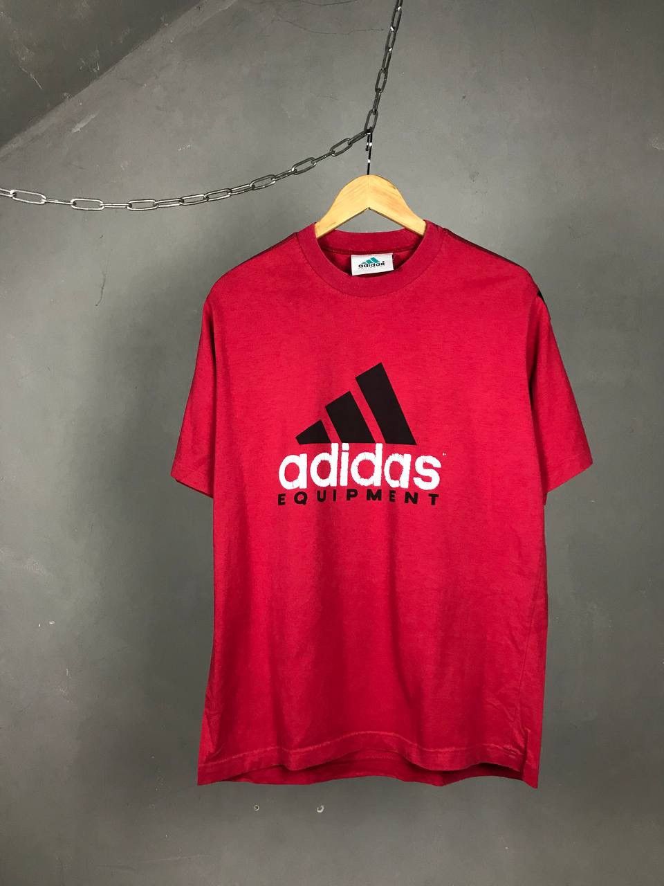 Adidas × Vintage Adidas Equipment big logo red streetwear tee Size US M / EU 48-50 / 2 - 1 Thumbnail