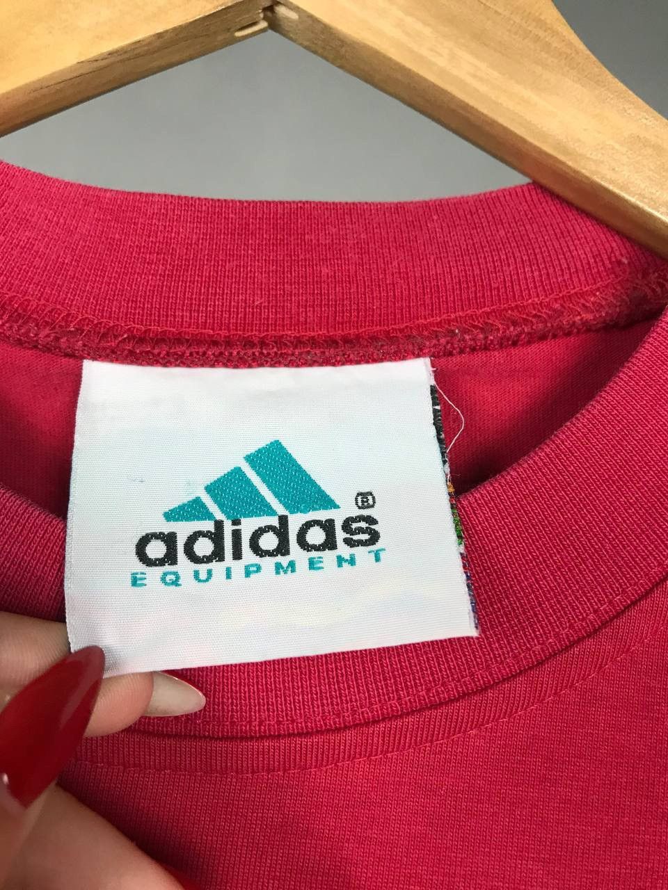 Adidas × Vintage Adidas Equipment big logo red streetwear tee Size US M / EU 48-50 / 2 - 4 Thumbnail