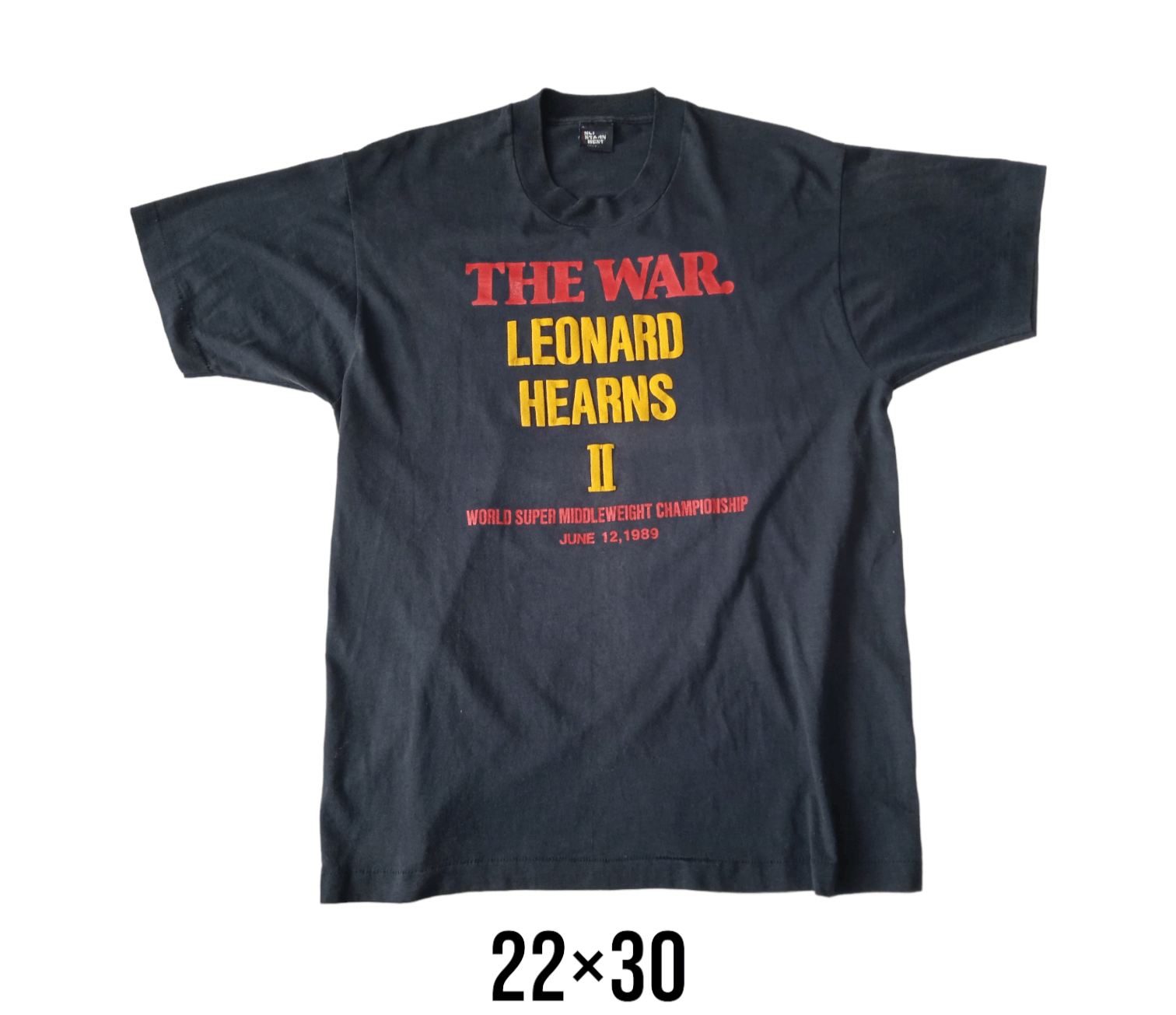 image of Vintage 80's Ray Leonard Vs Thomas Hearns 2 Boxing T-Shirt in Black, Men's (Size XL)