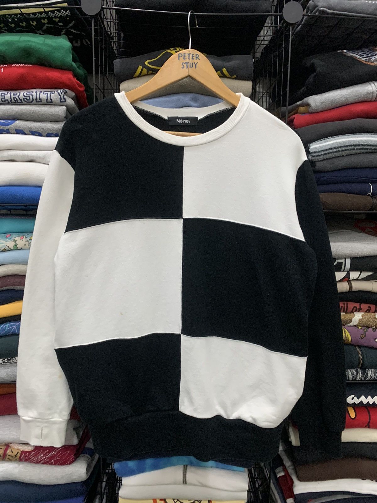 Issey Miyake ISSEY MIYAKE BLACK-WHITE BOX PATCH SWEATSHIRT GK169 Size US M / EU 48-50 / 2 - 1 Thumbnail