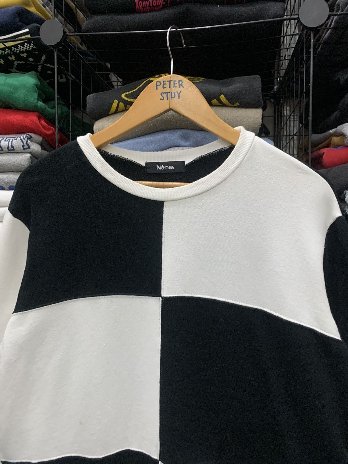 Issey Miyake ISSEY MIYAKE BLACK-WHITE BOX PATCH SWEATSHIRT GK169 Size US M / EU 48-50 / 2 - 4 Thumbnail