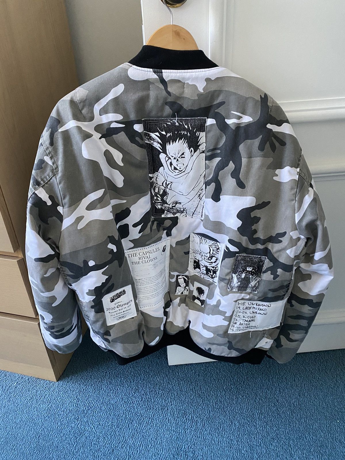 Rough Simmons Akira Bomber Jacket Rough Simmons Black And White