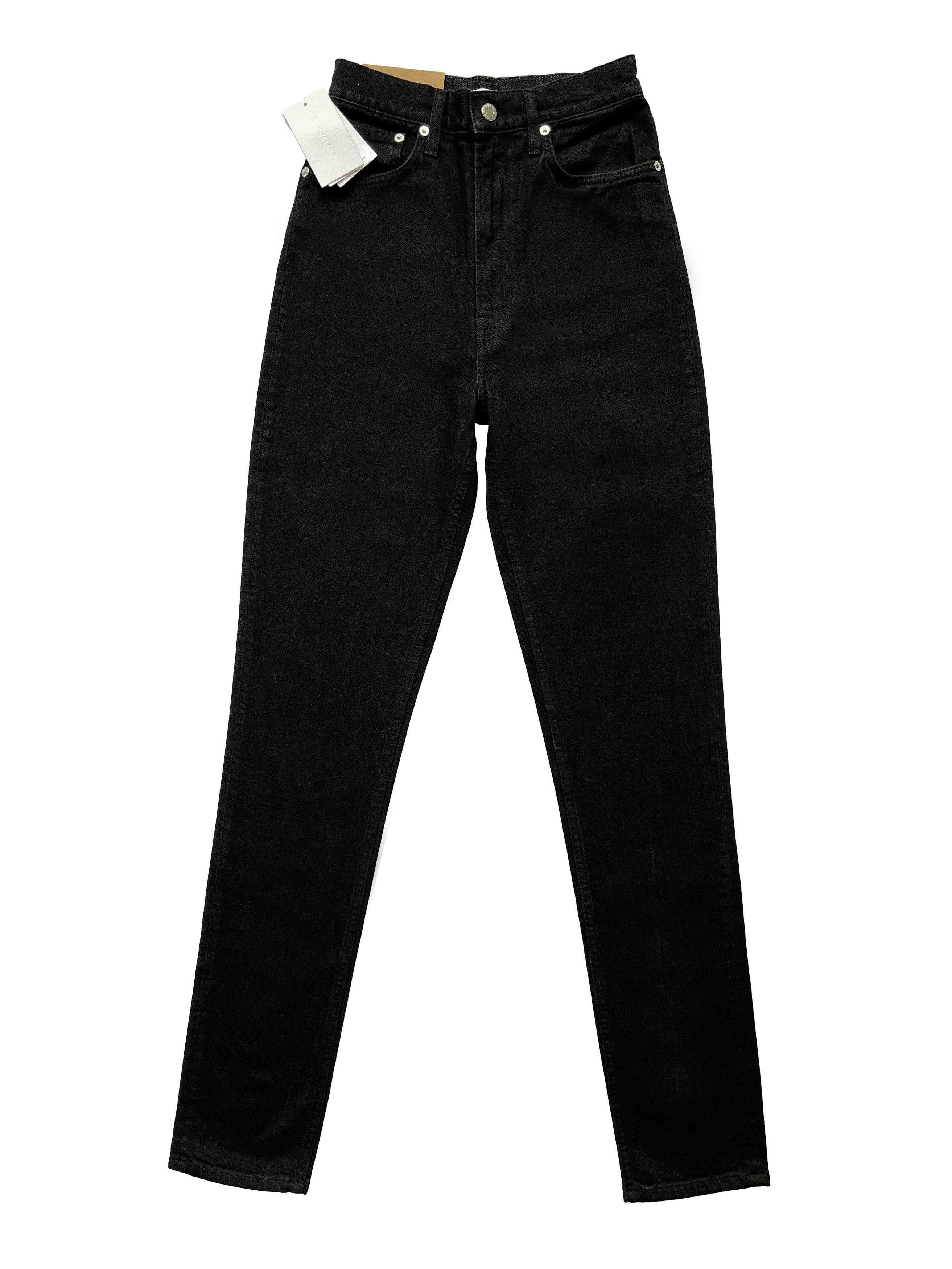 image of Helmut Lang Black Hi Spikes High Rise Jeans in Matte Powder Black, Women's (Size 26)
