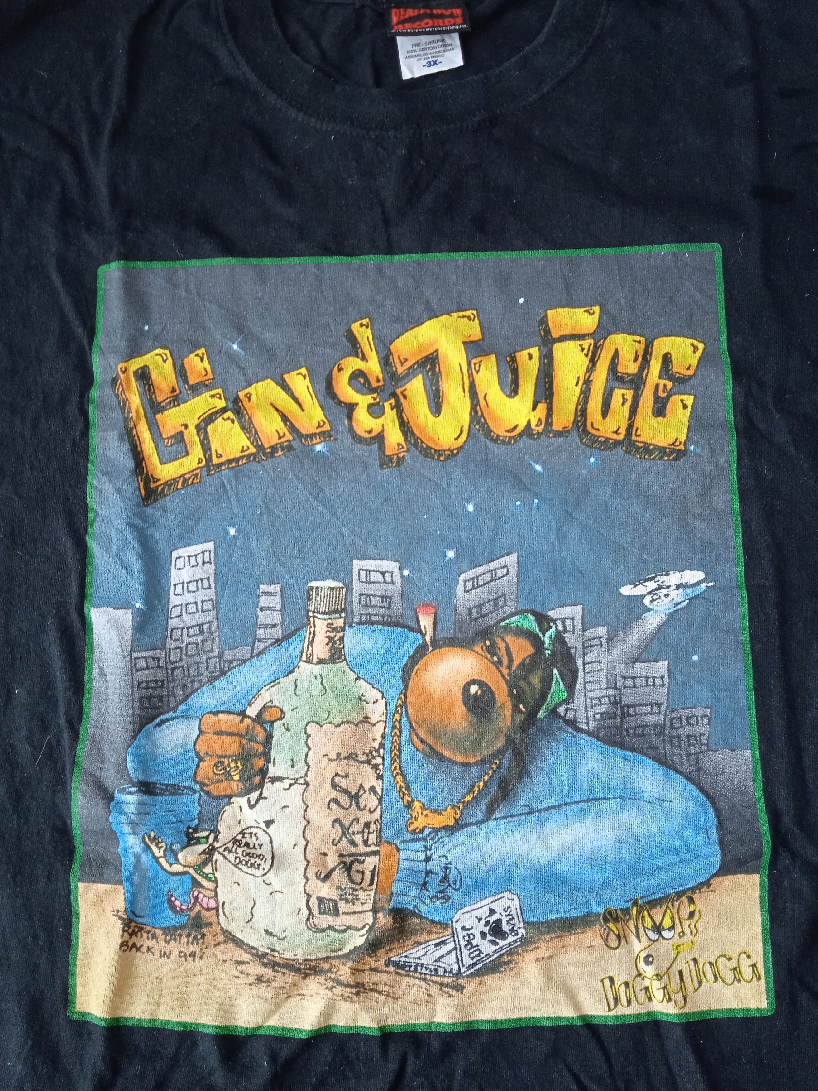 image of Rap Tees x Vintage 2000S Snoop Dogg Gin&juice T-Shirt in Black, Men's (Size 2XL)