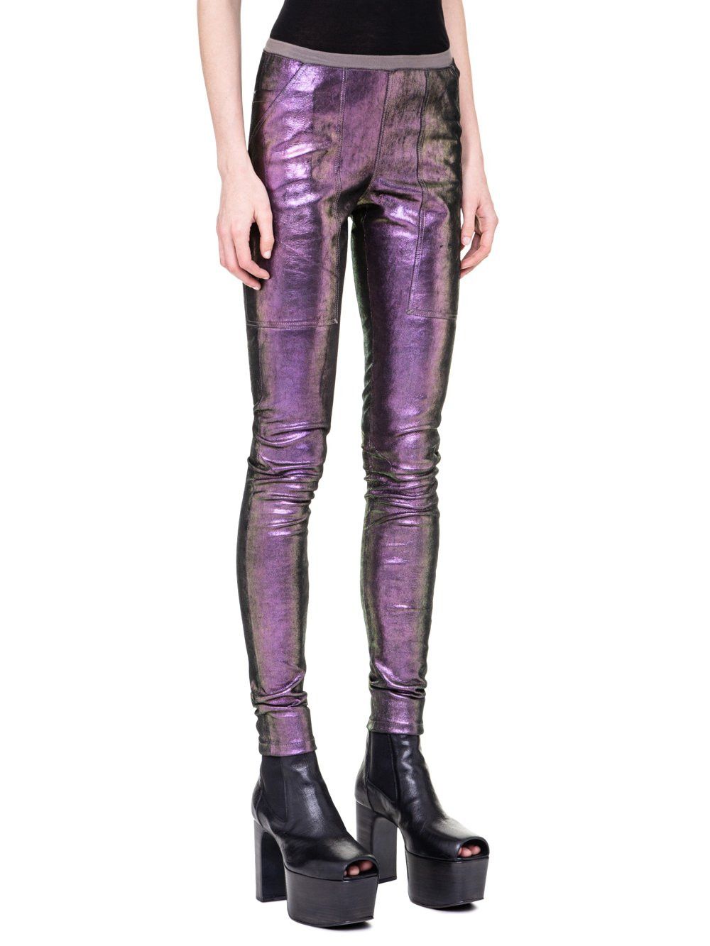 Rick Owens SS20 Iridescent Leather Leggings Size US 26 / EU 42 - 14 Thumbnail